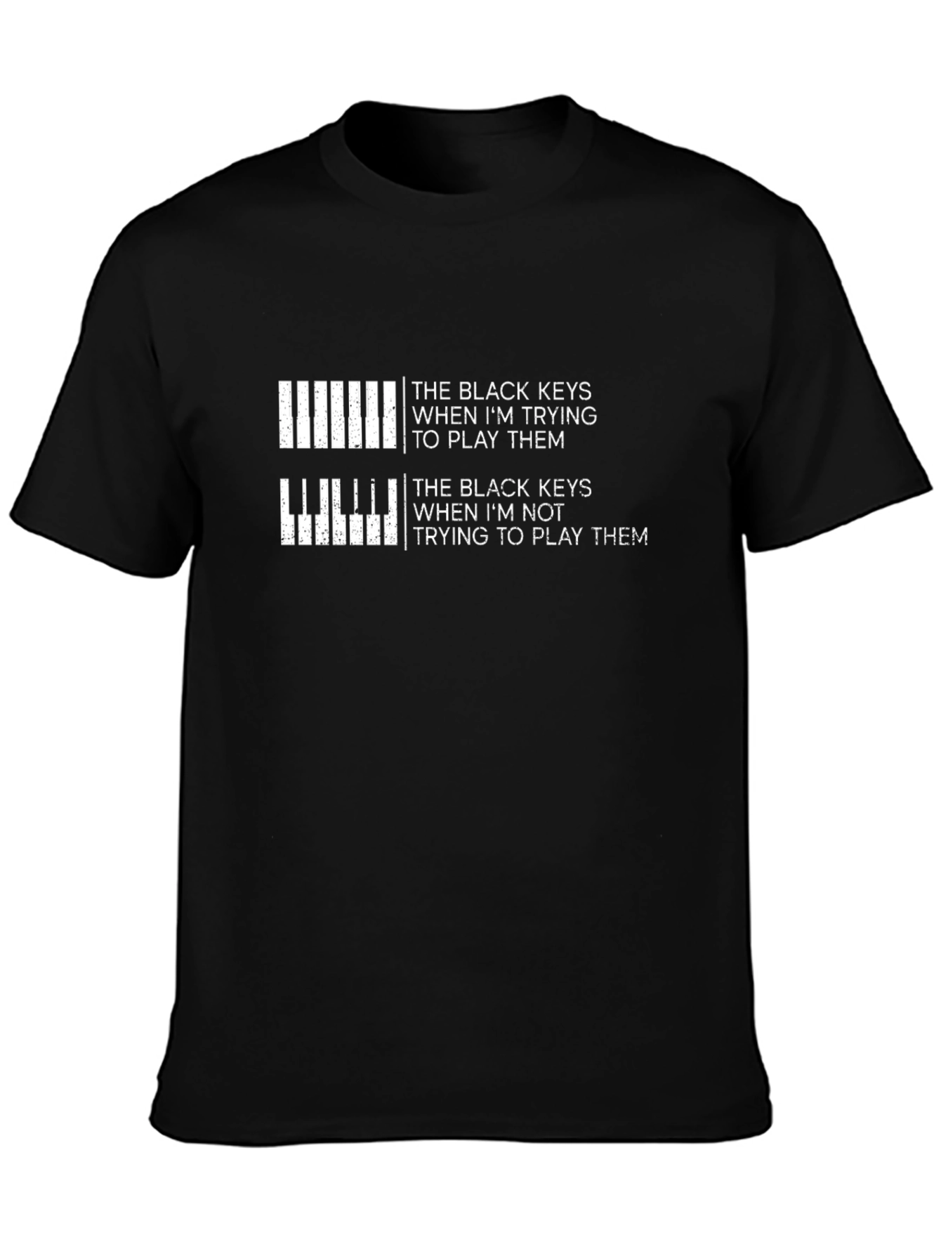 Black The Black Keys Piano T-Shirt - Musician Humor Tee view 3