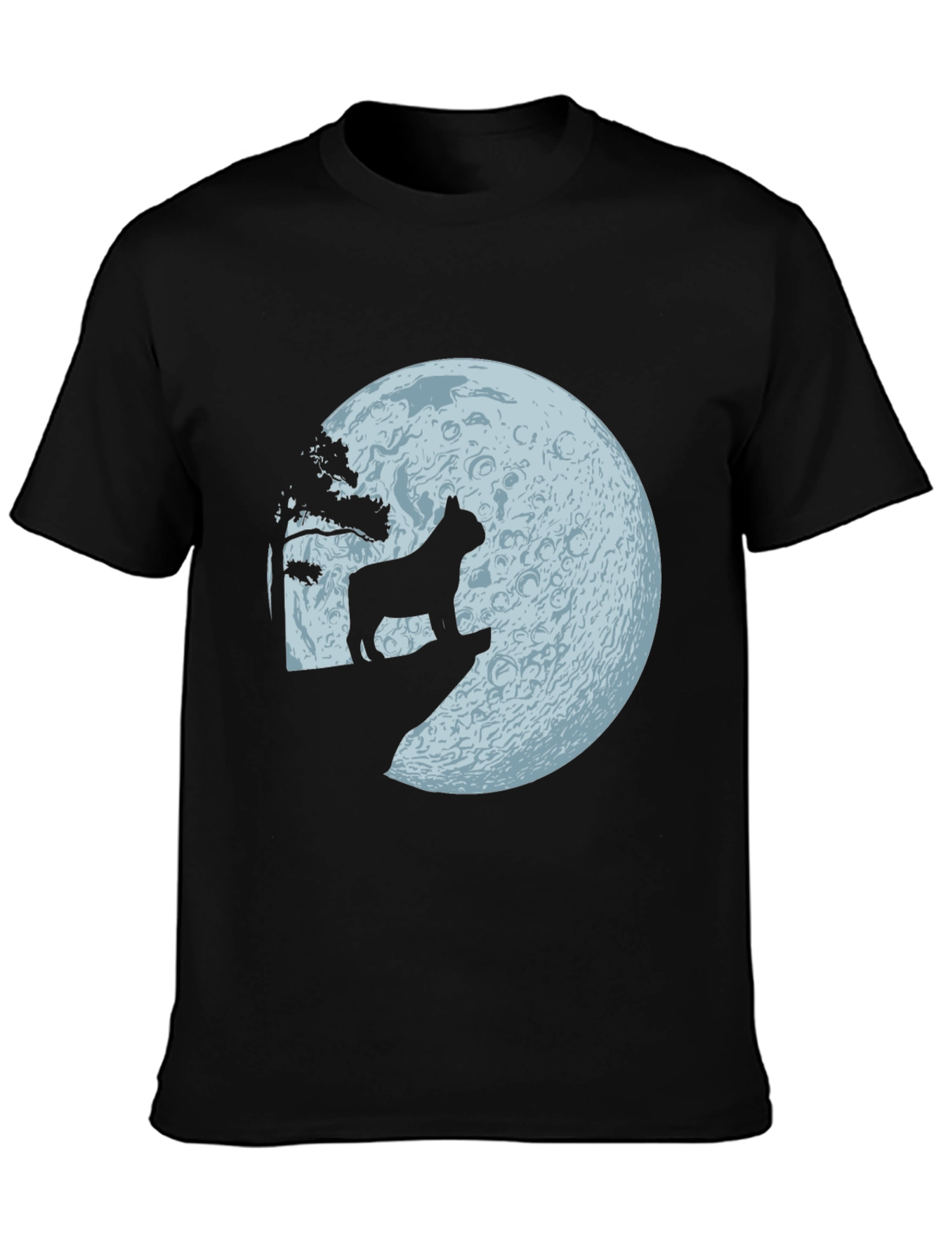 Black Dog Howling at Moon Graphic Tee view 3