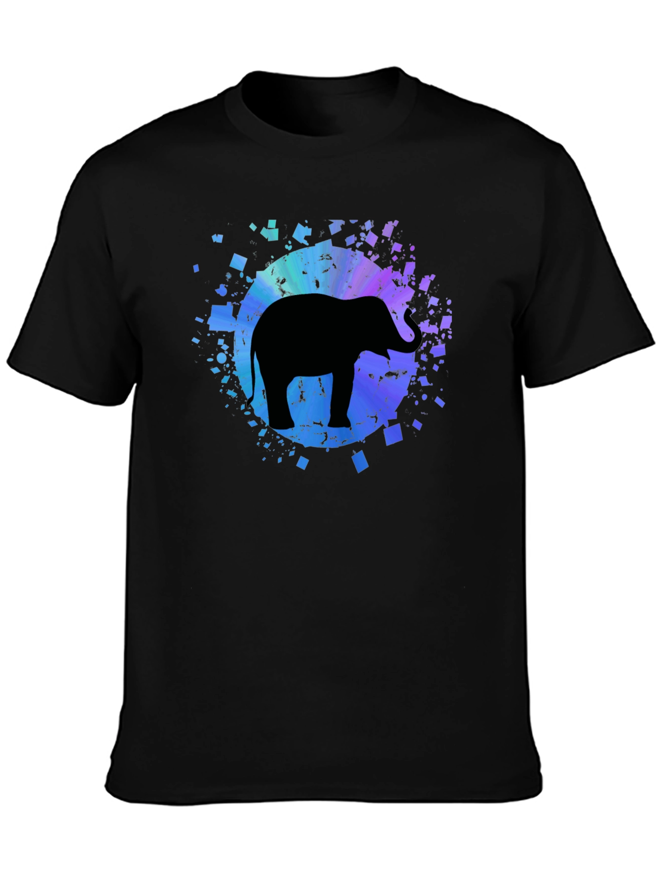 Black Elephant Graphic Tee - Men's Black Cotton T-Shirt view 3