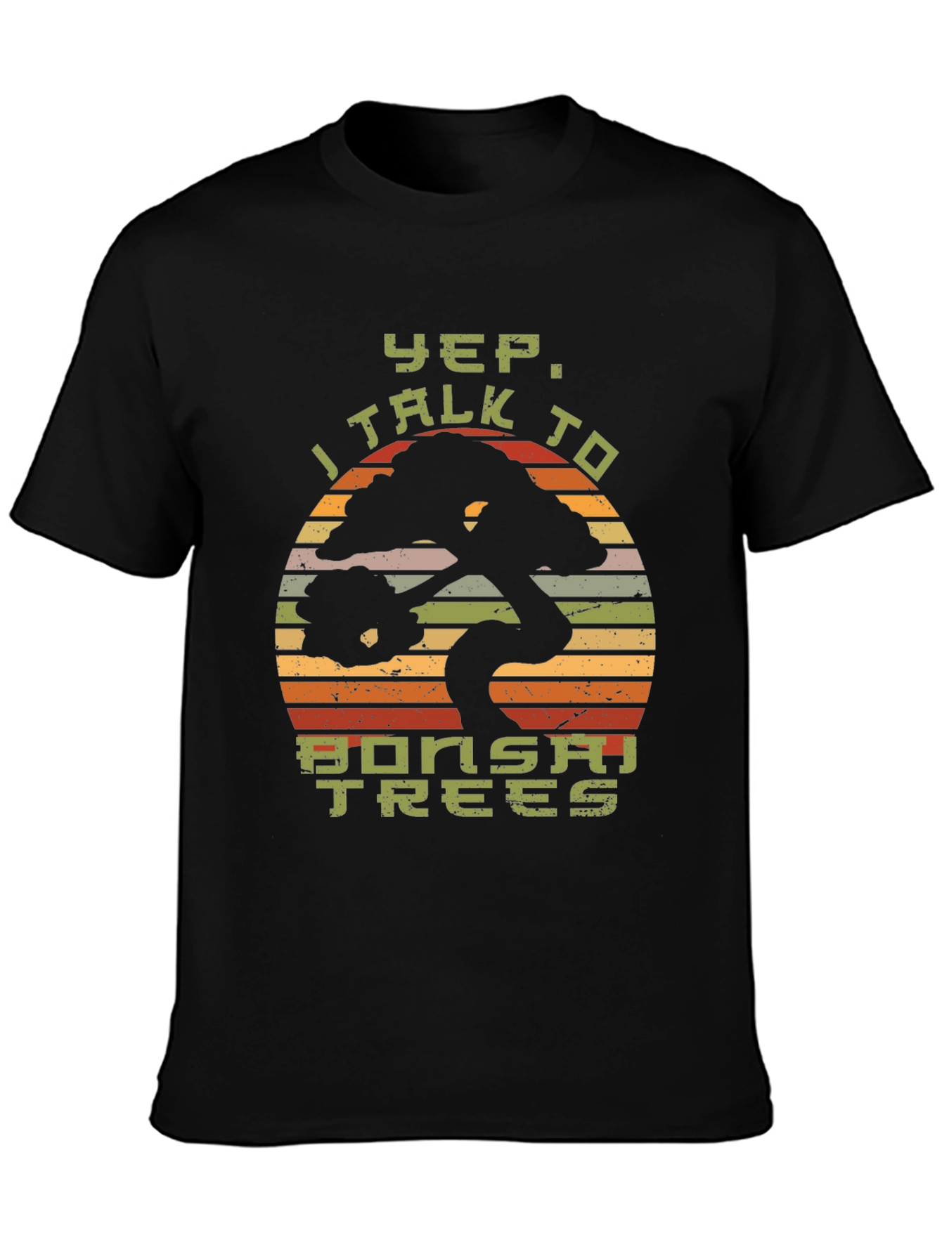 Black Yep, I Talk to Bonsai Trees Black T-Shirt view 3