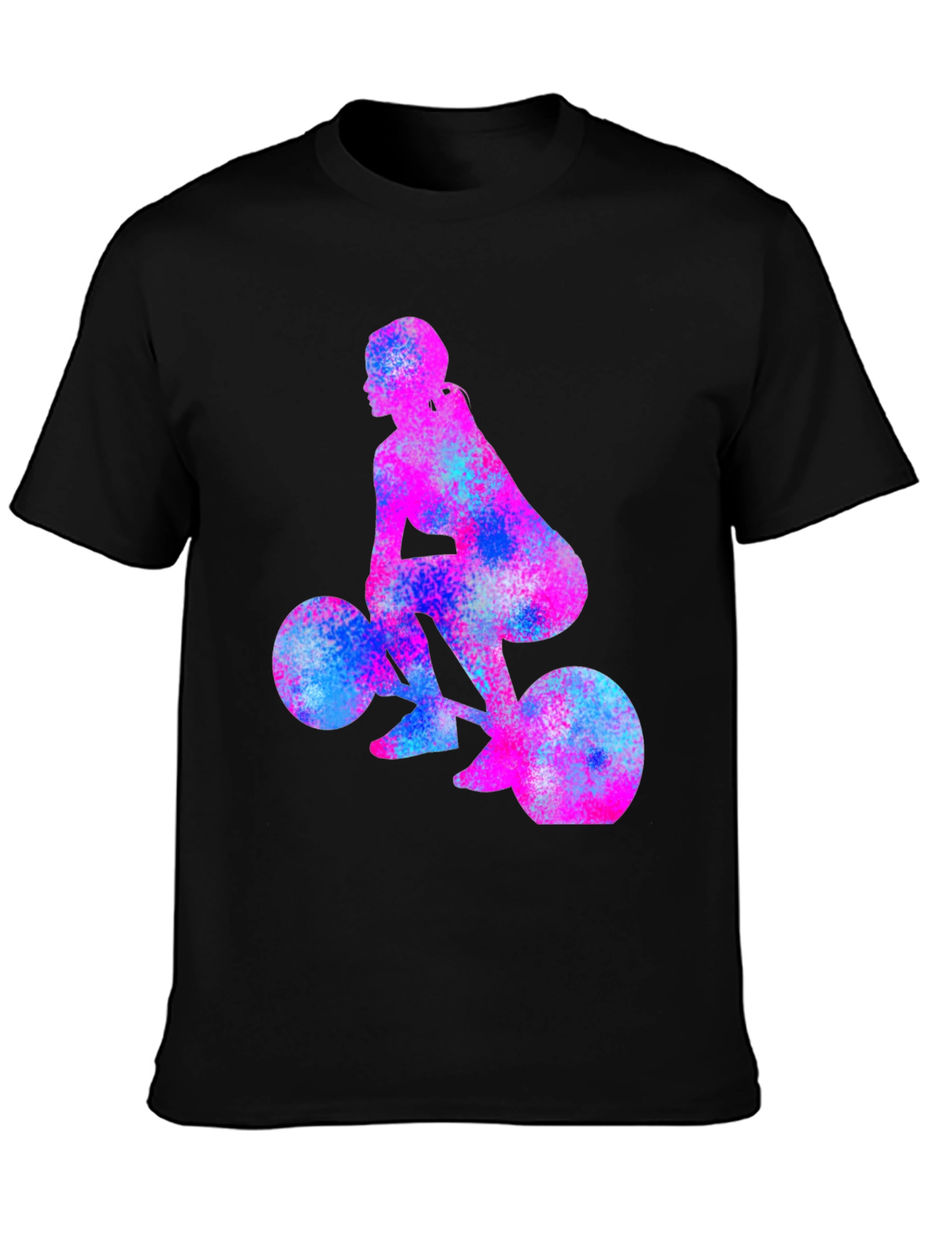 Black Weightlifting Girl Tee - Unique Workout Shirt view 3