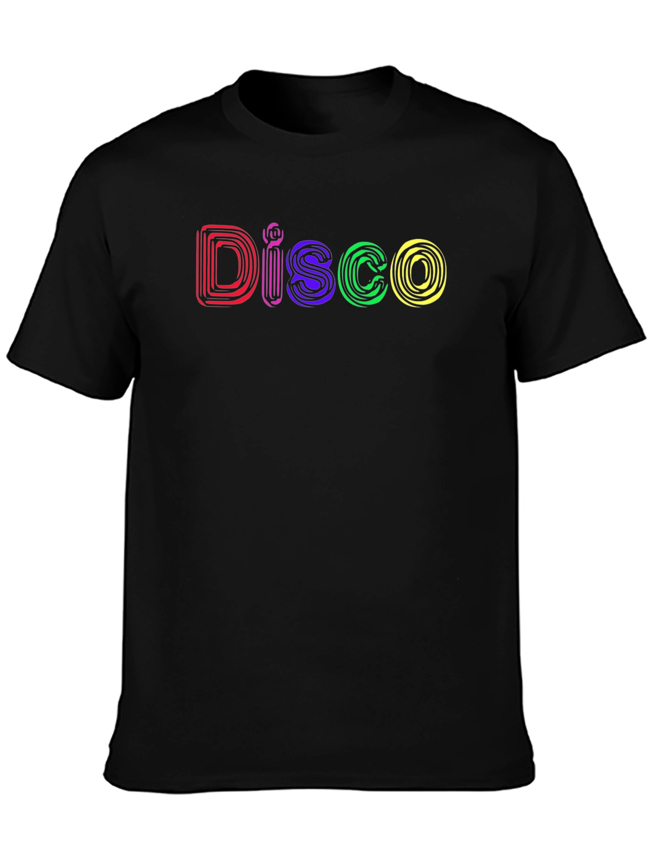 Black Retro Disco T-Shirt - Colorful Party Tee view 3