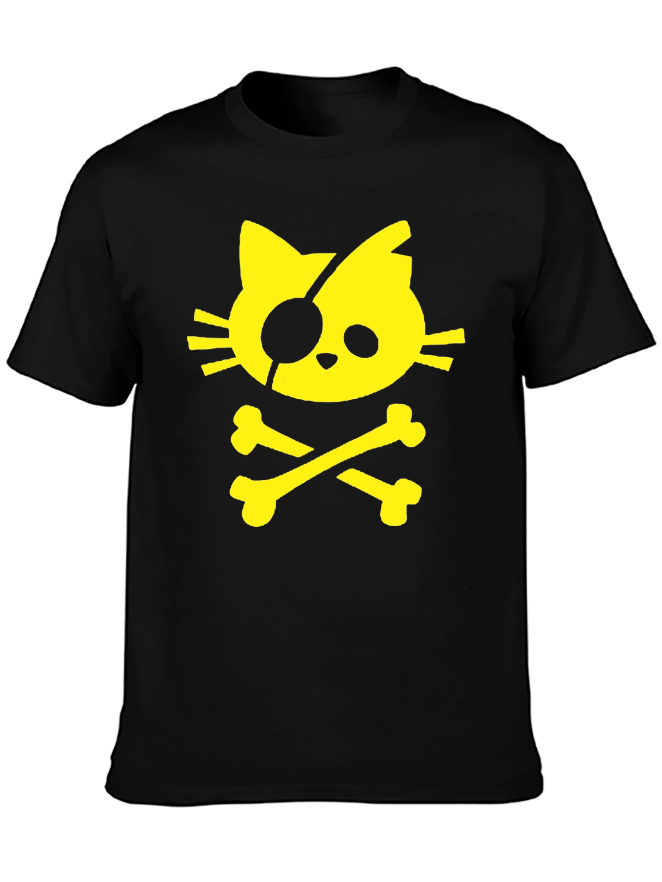 Pirate Cat T-Shirt - Black Cotton Tee - 3