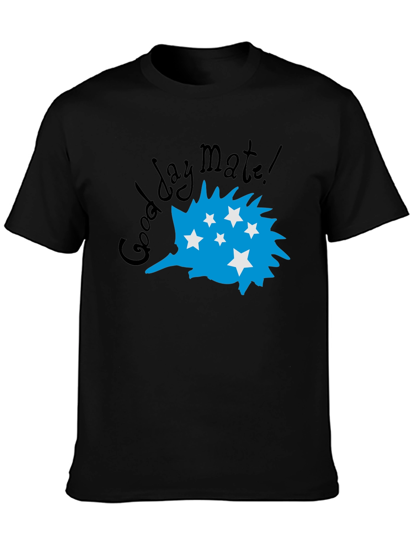 Black Good Day Mate Aussie Echidna T-Shirt view 3