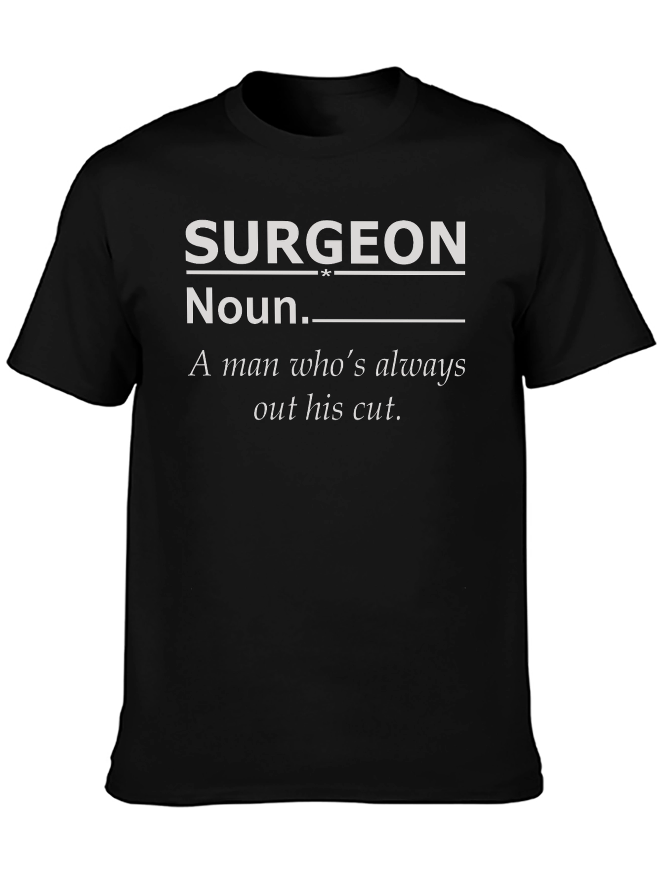 Black Surgeon Definition T-Shirt - Funny Medical Apparel view 3