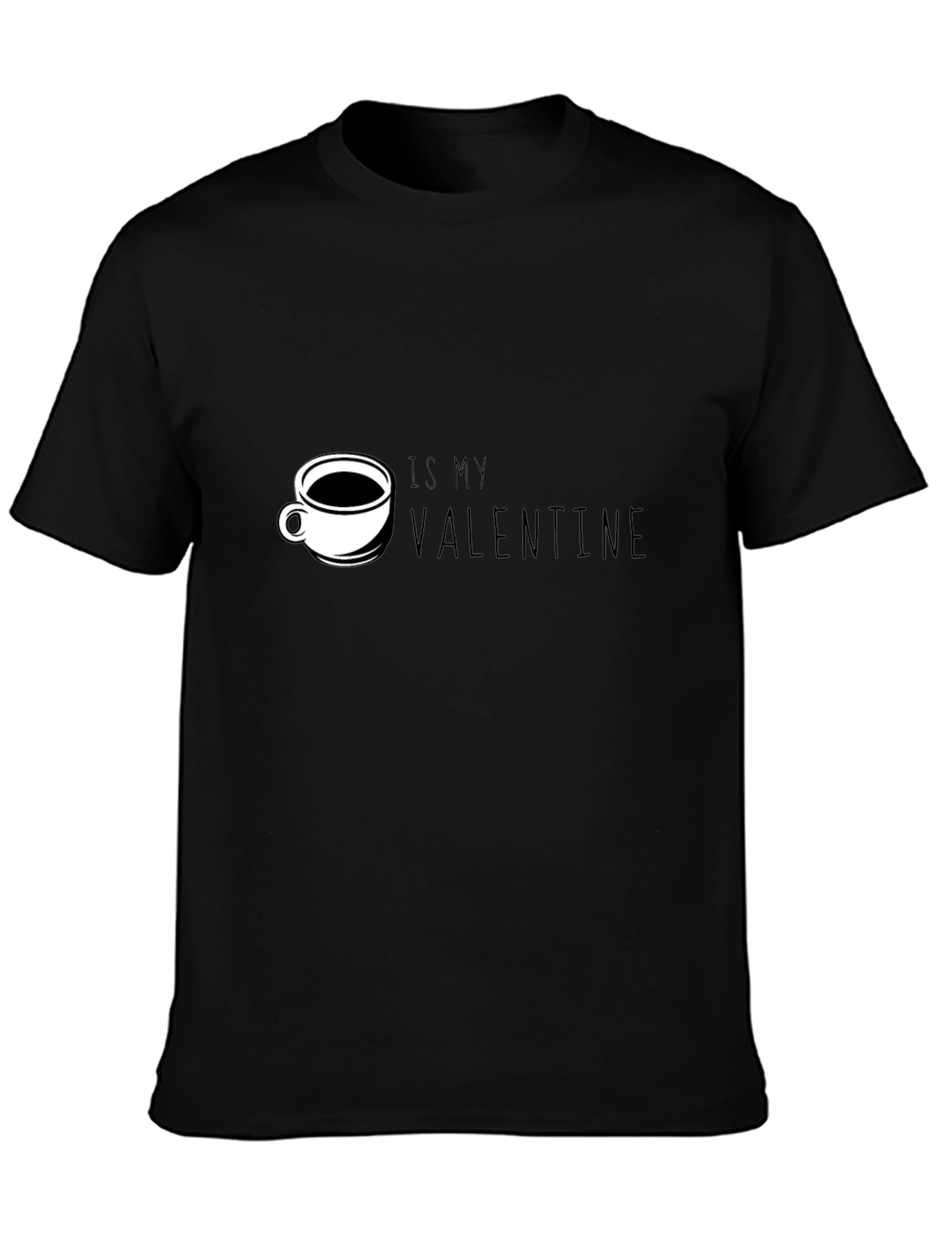 Black Coffee Is My Valentine T-Shirt - Perfect for Coffee Lovers! view 3