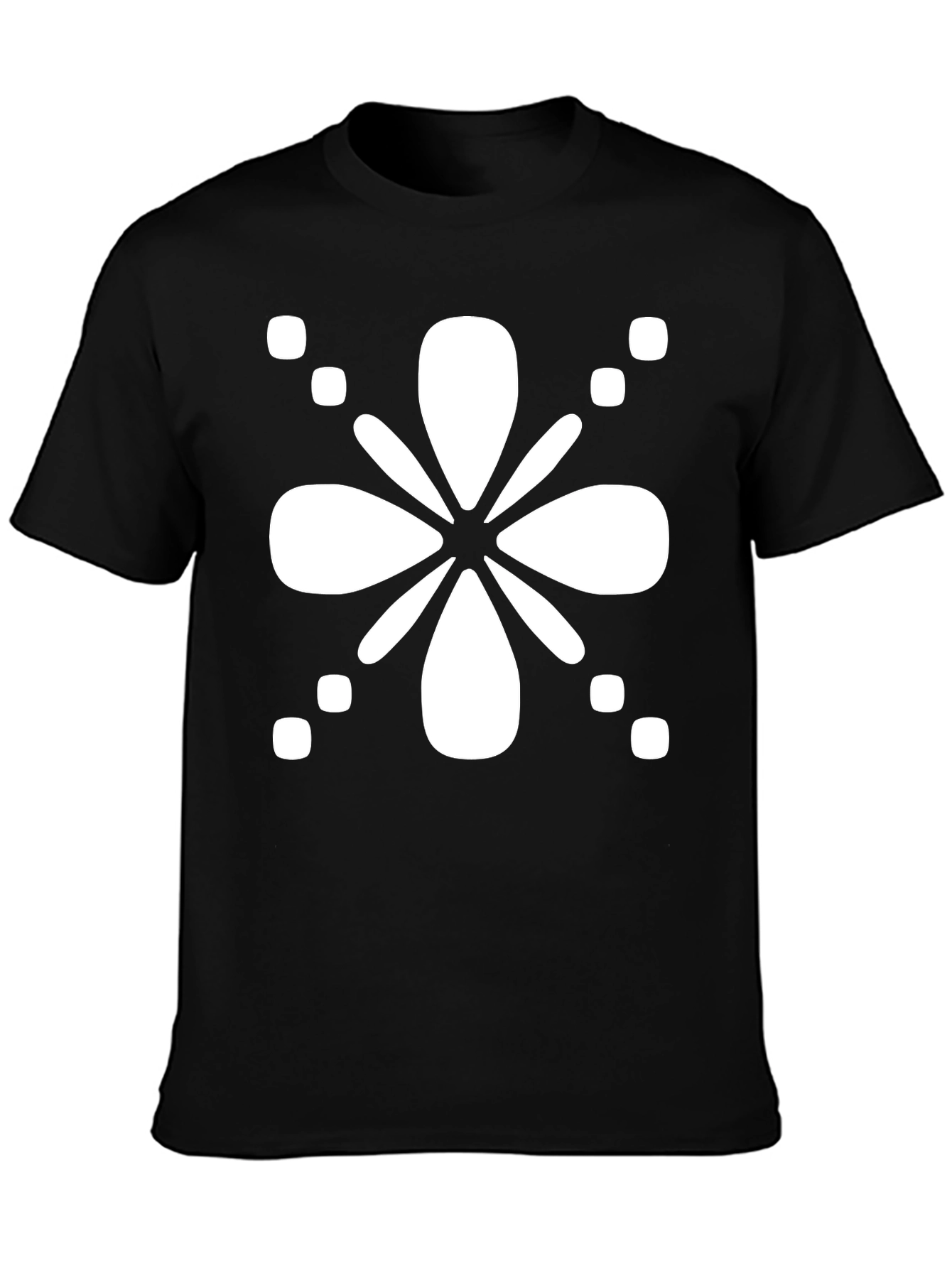 Black Abstract Floral Graphic Black T-Shirt view 3