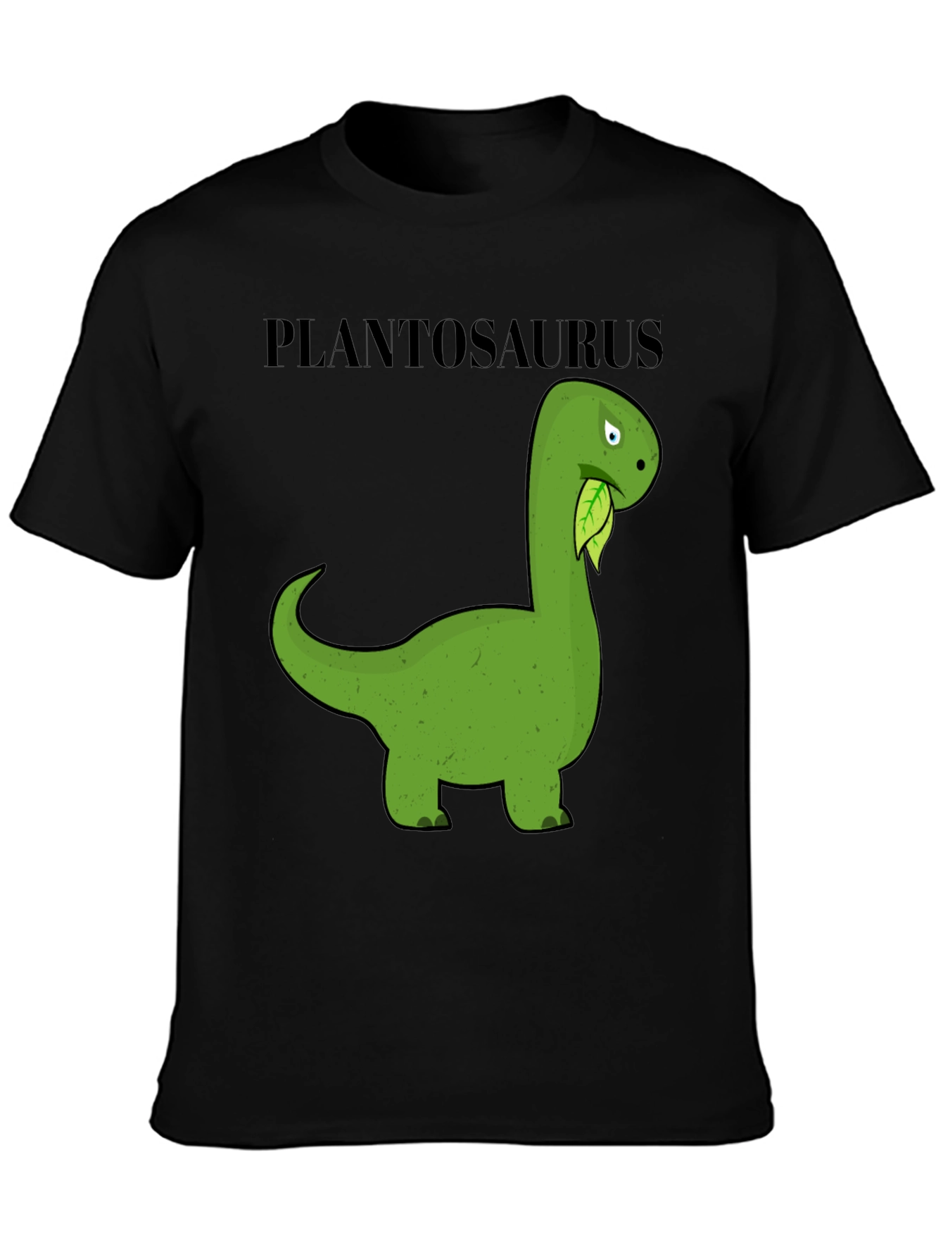 Black Plantosaurus T-Shirt - Funny Herbivore Dinosaur Tee view 3