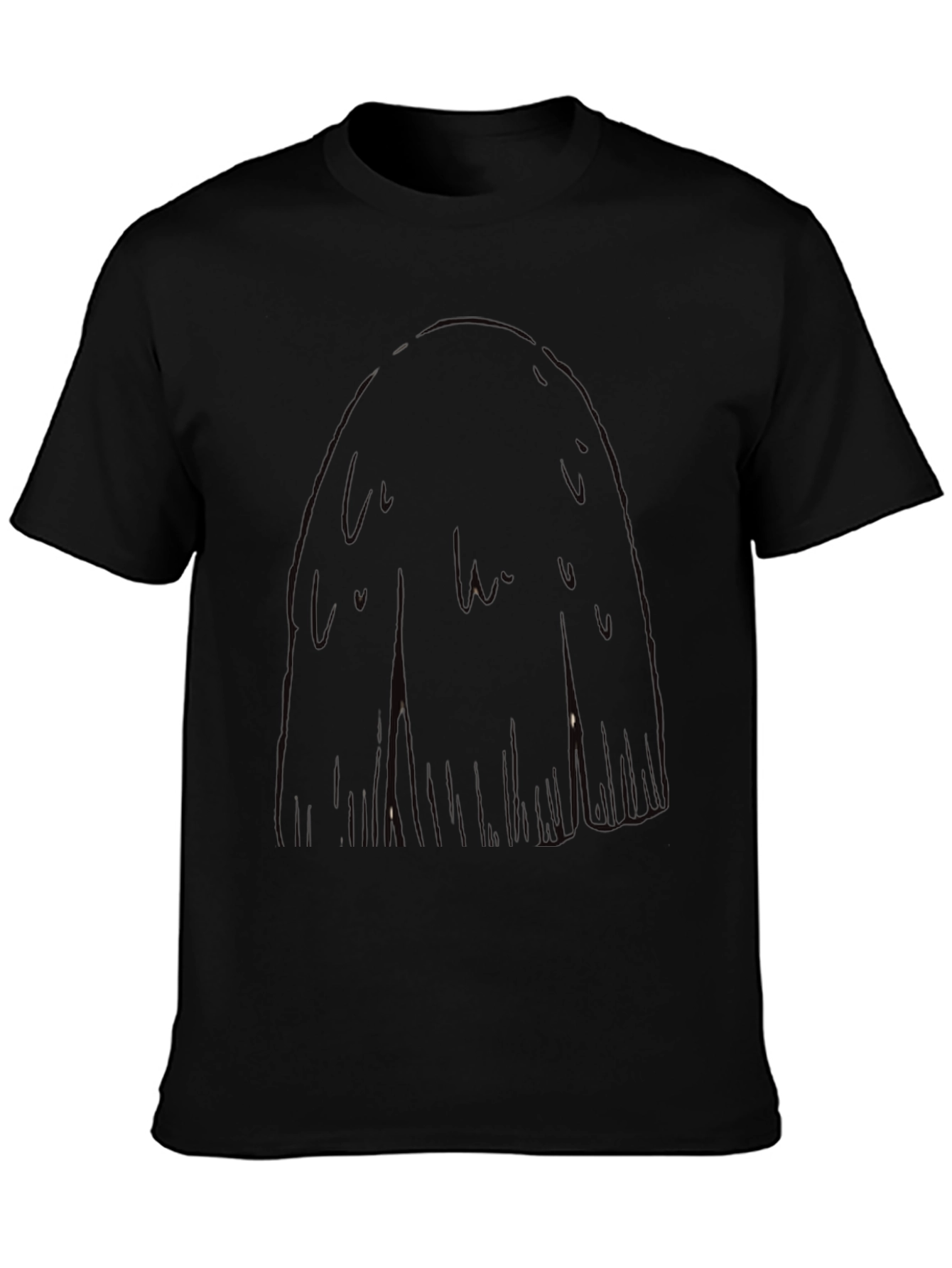 Black Men's Black Graphic T-Shirt view 3