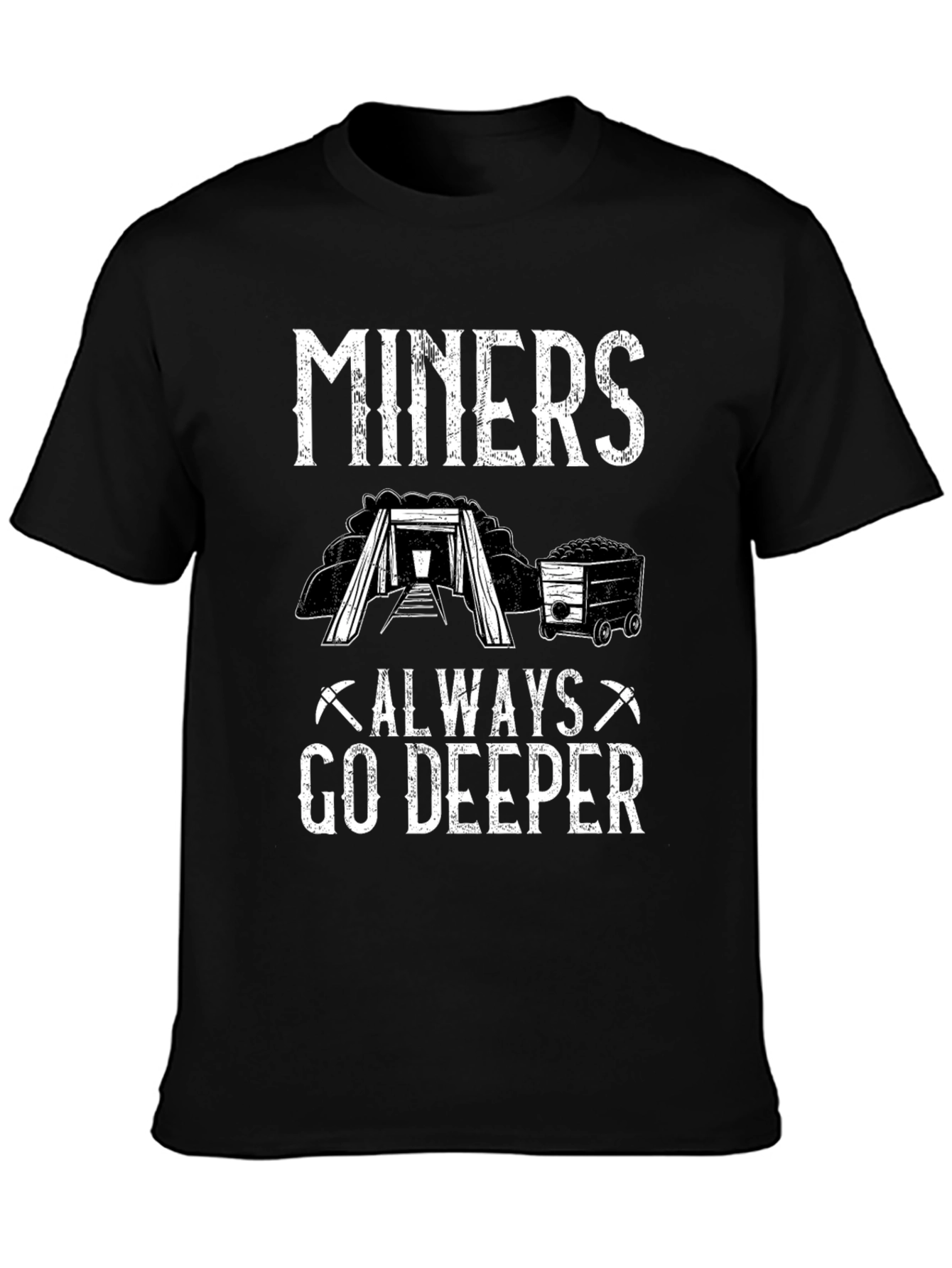 Black Miners Always Go Deeper Black Graphic T-Shirt view 3