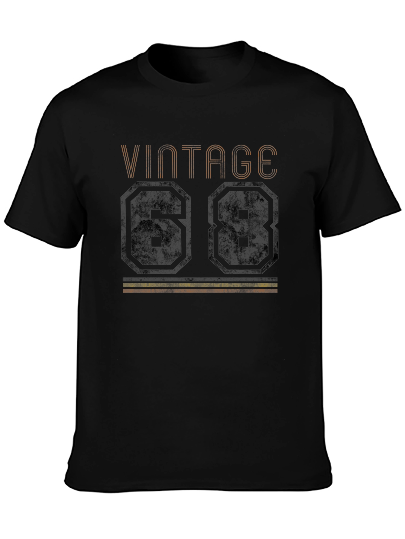 Black Vintage 68 T-Shirt Retro Birthday Tee view 3