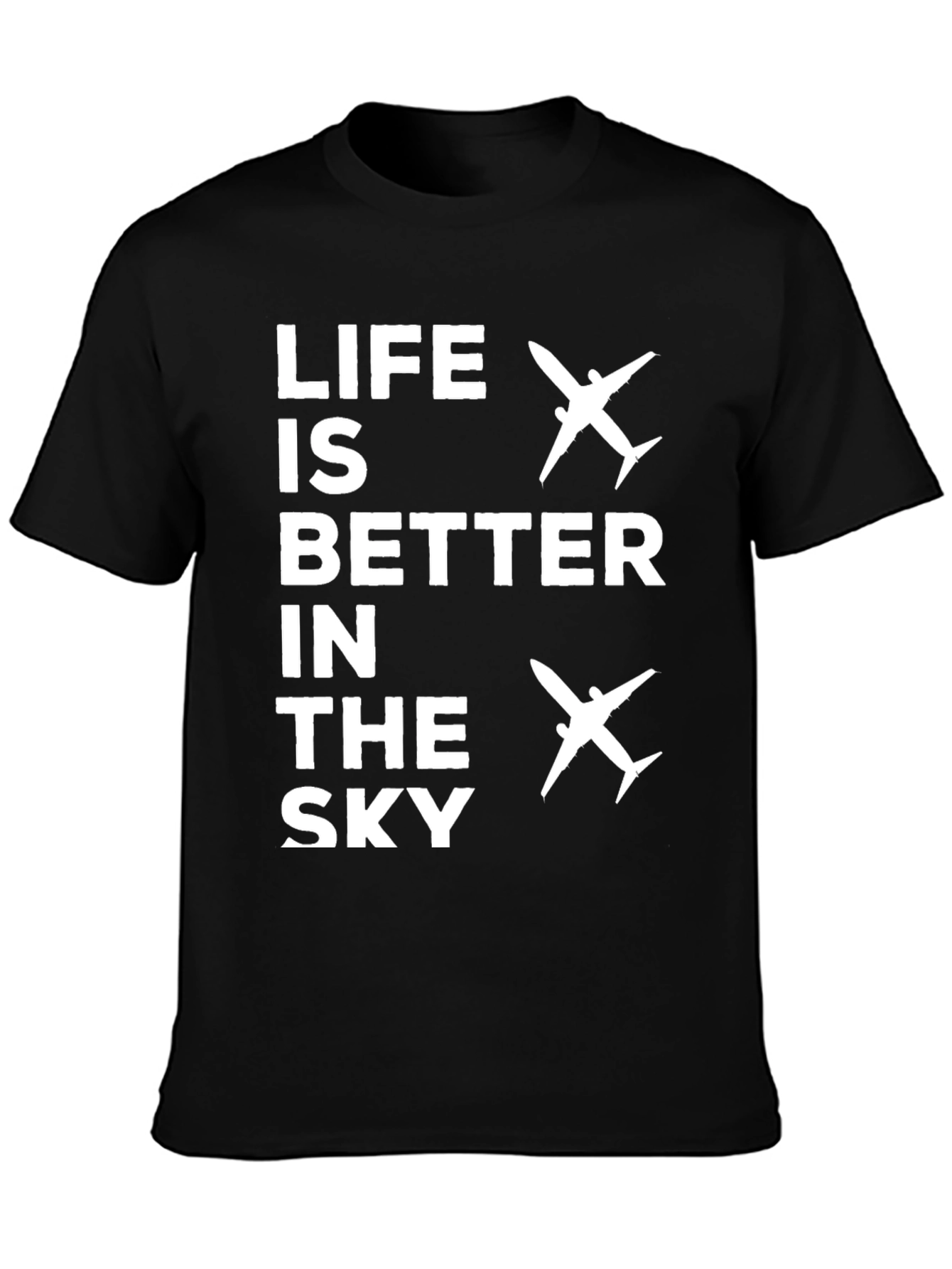 Black Life Is Better In The Sky Airplane T-Shirt view 3