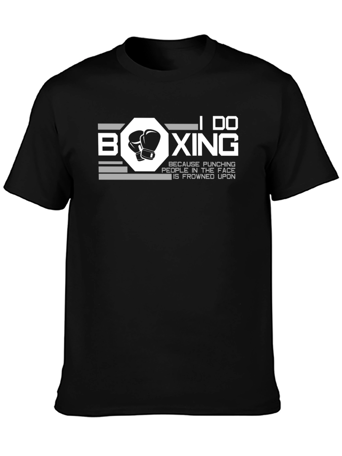 Black Funny Boxing Graphic T-Shirt view 3