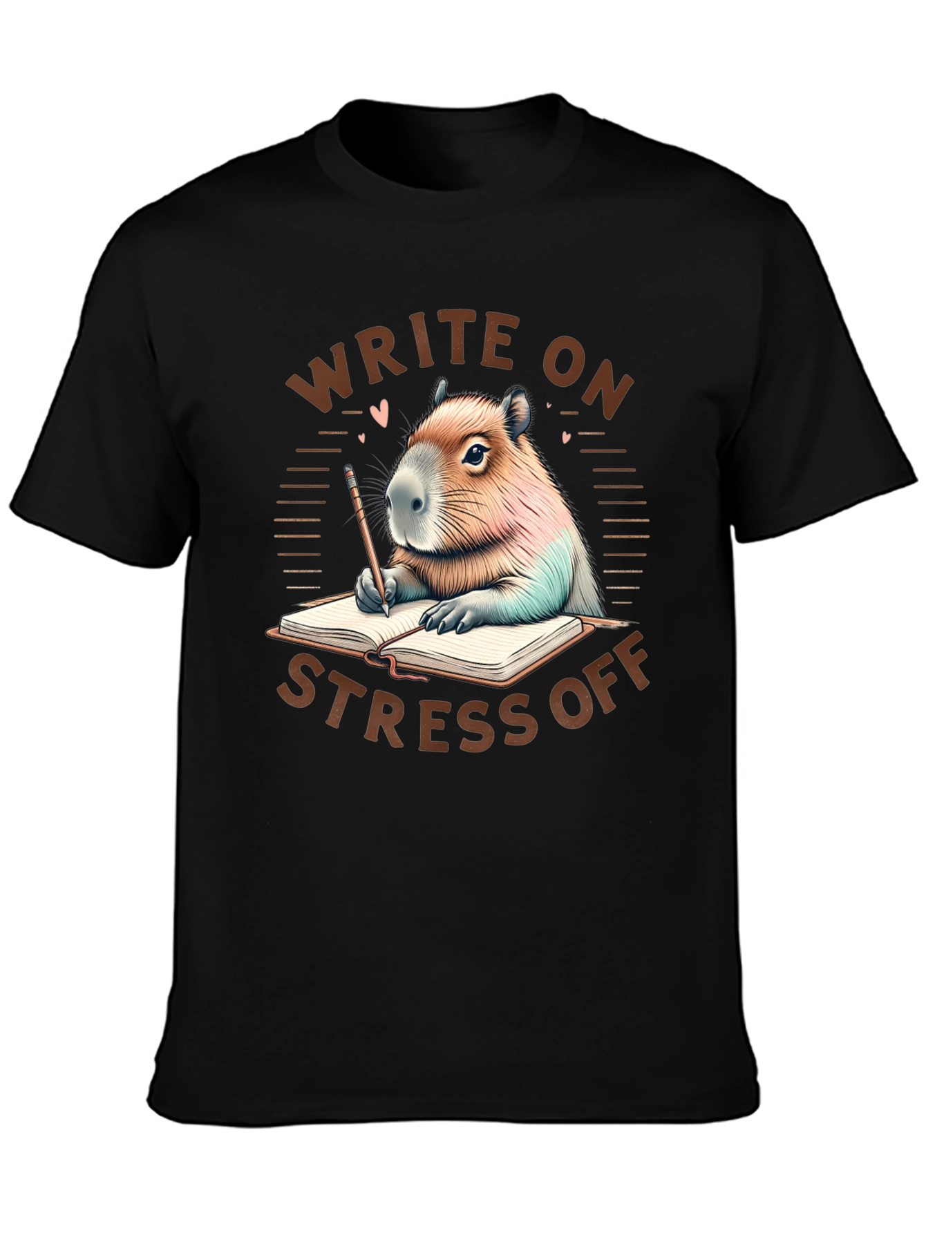 Black Write On Stress Off T-Shirt view 3