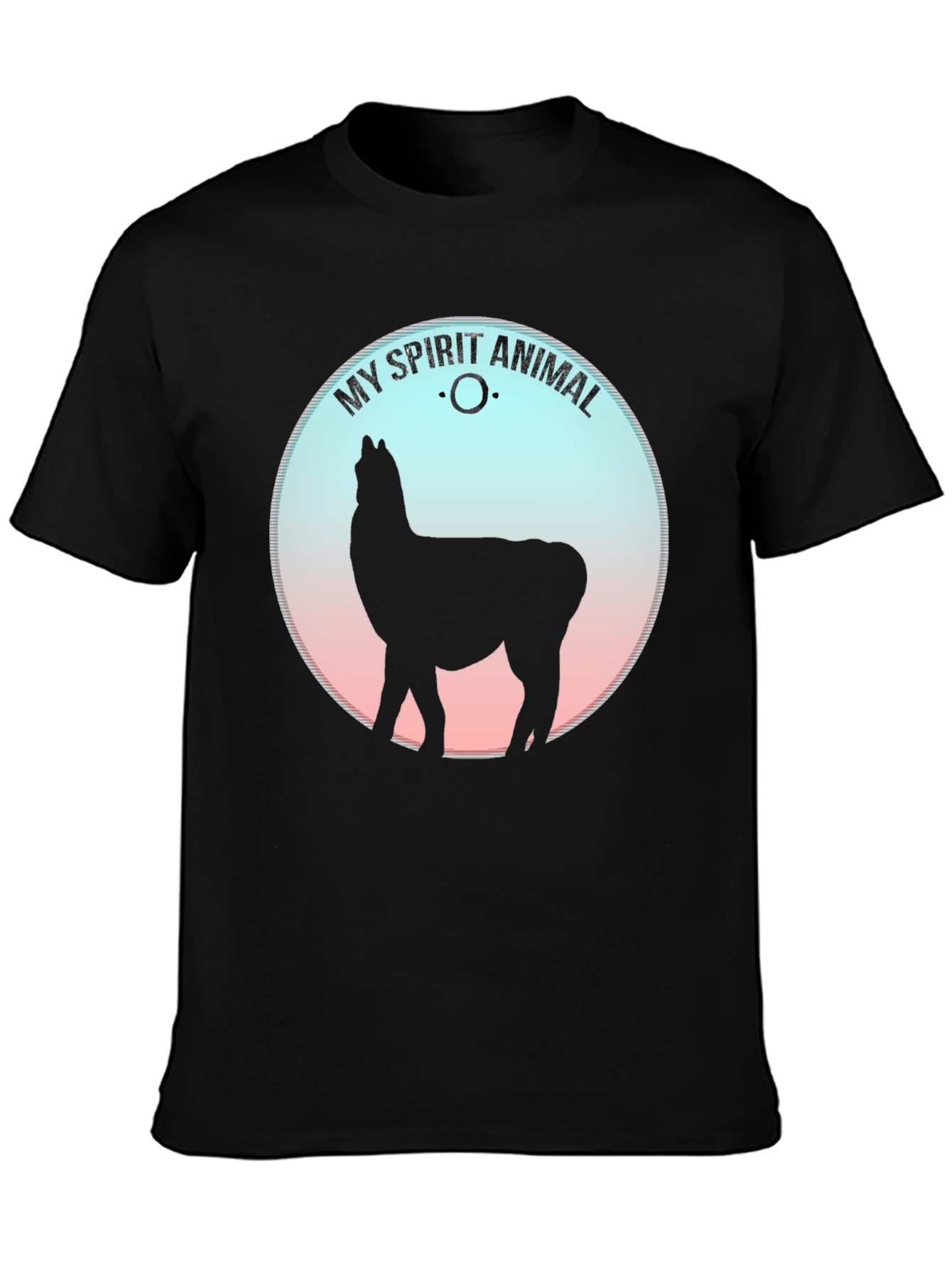 Black My Spirit Animal Llama Graphic Tee - Black view 3