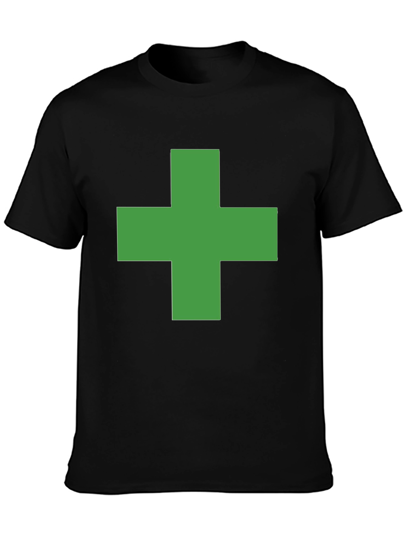 Black Green Cross Graphic Black T-Shirt view 3