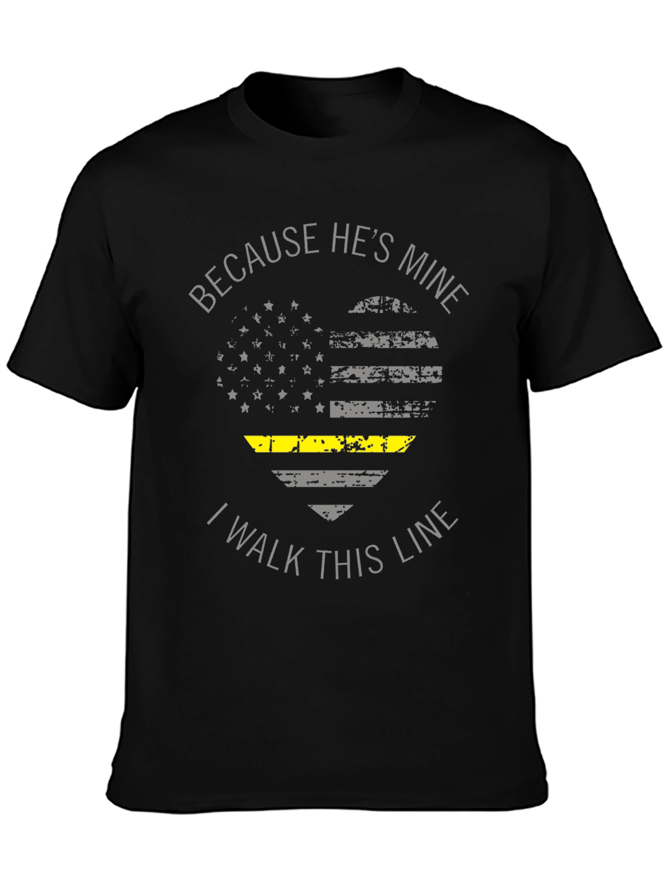 Black Because He's Mine T-Shirt view 3