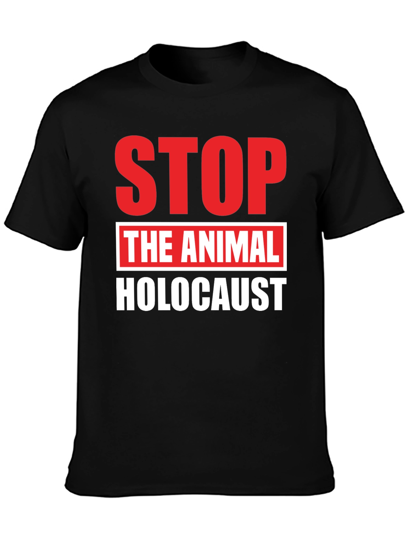 Black Stop Animal Holocaust Graphic Tee - Black view 3