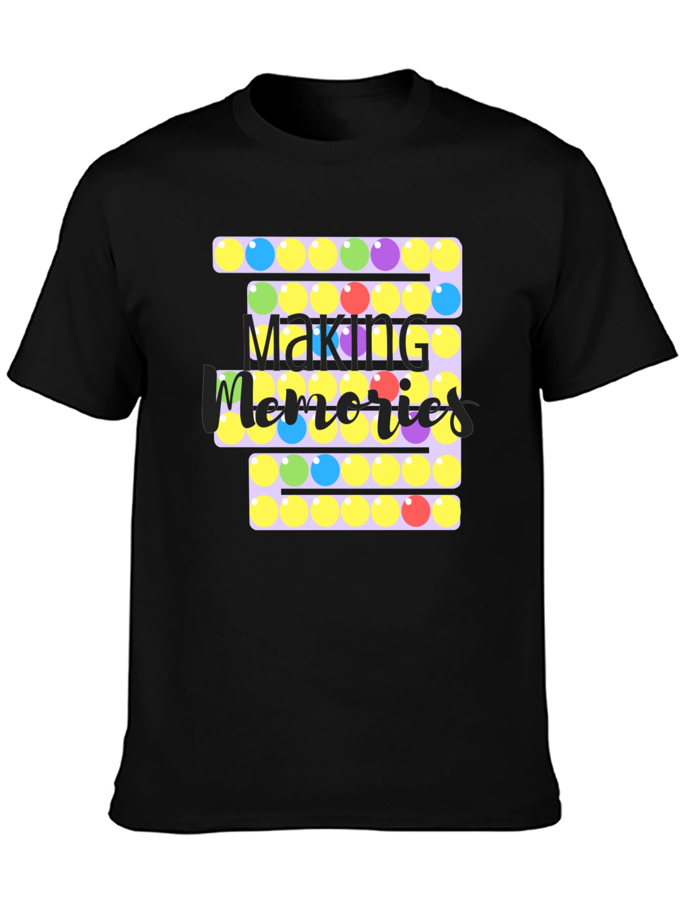 Black Making Memories Bubble Pop T-Shirt view 3