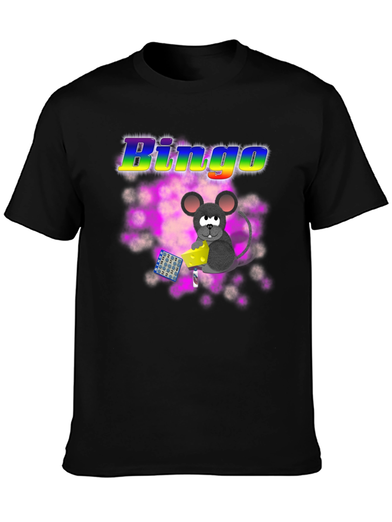 Black Bingo Mouse Graphic Tee view 3