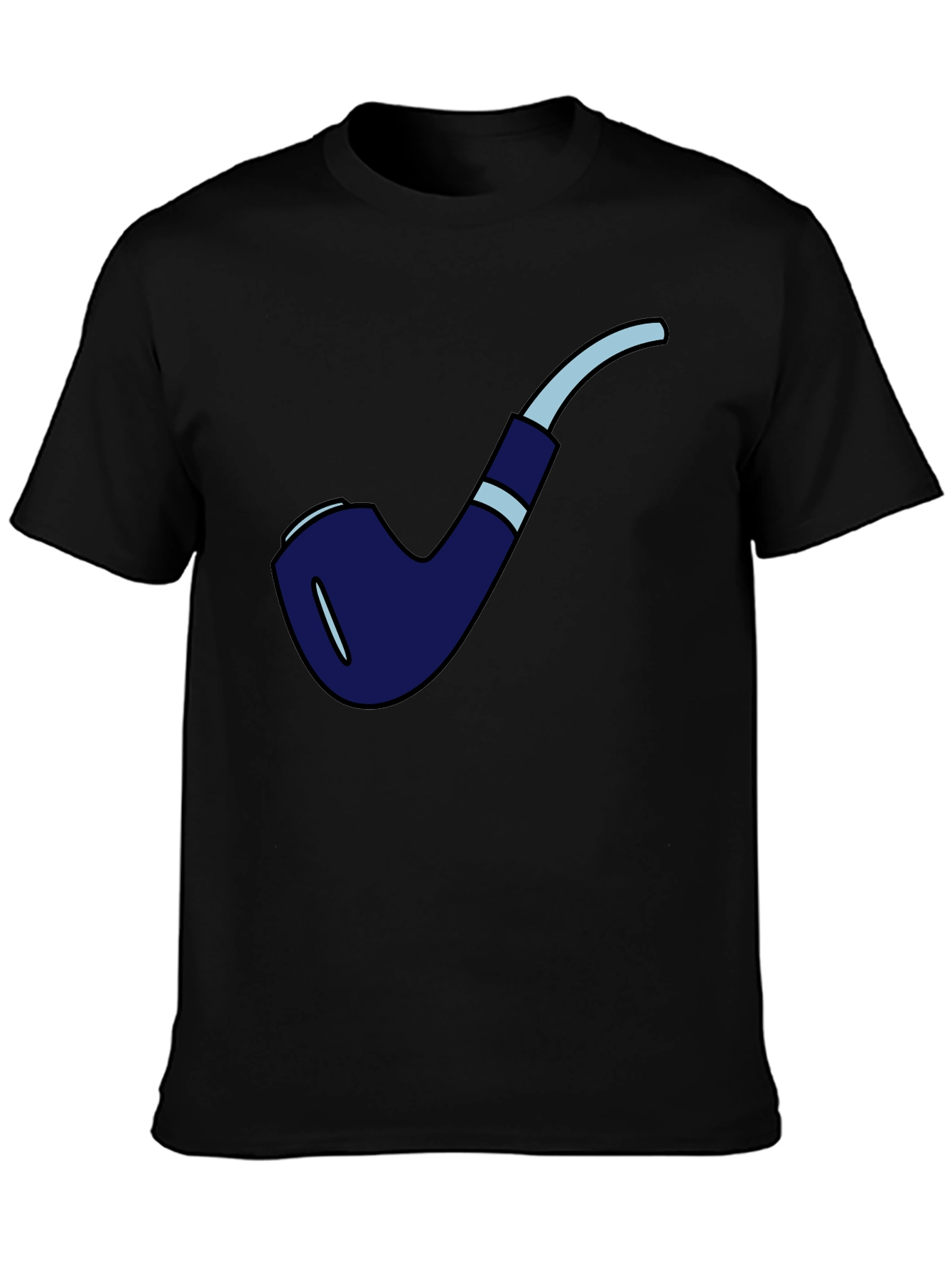 Black Novelty Smoking Pipe Graphic T-Shirt - Black view 3
