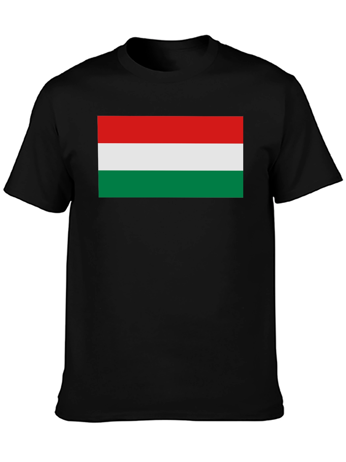 Black Hungary Flag Graphic T-Shirt - Black Tee view 3