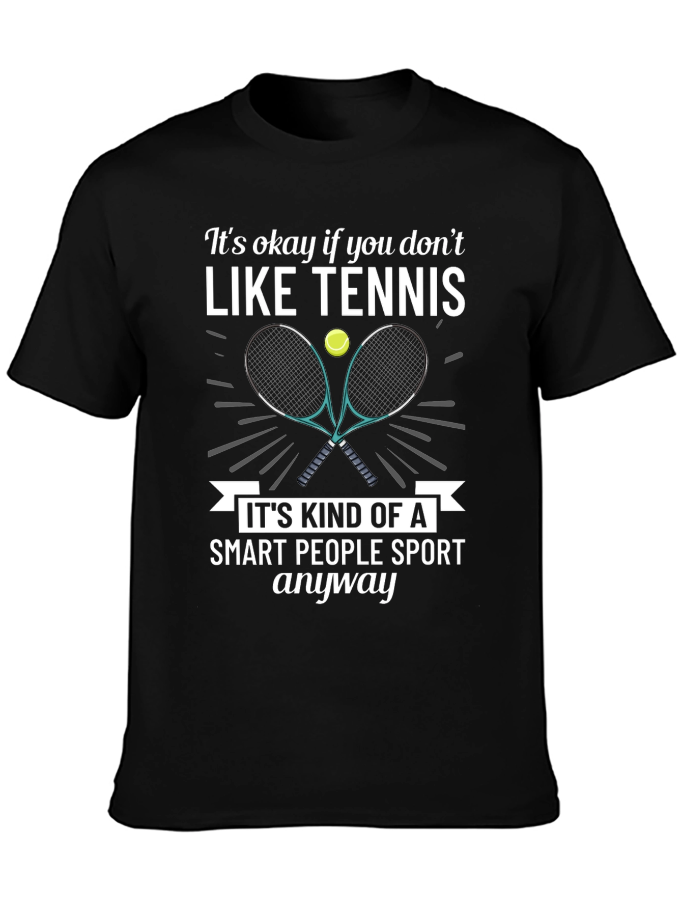 Black Funny Tennis T-Shirt - Smart People Sport Tee view 3