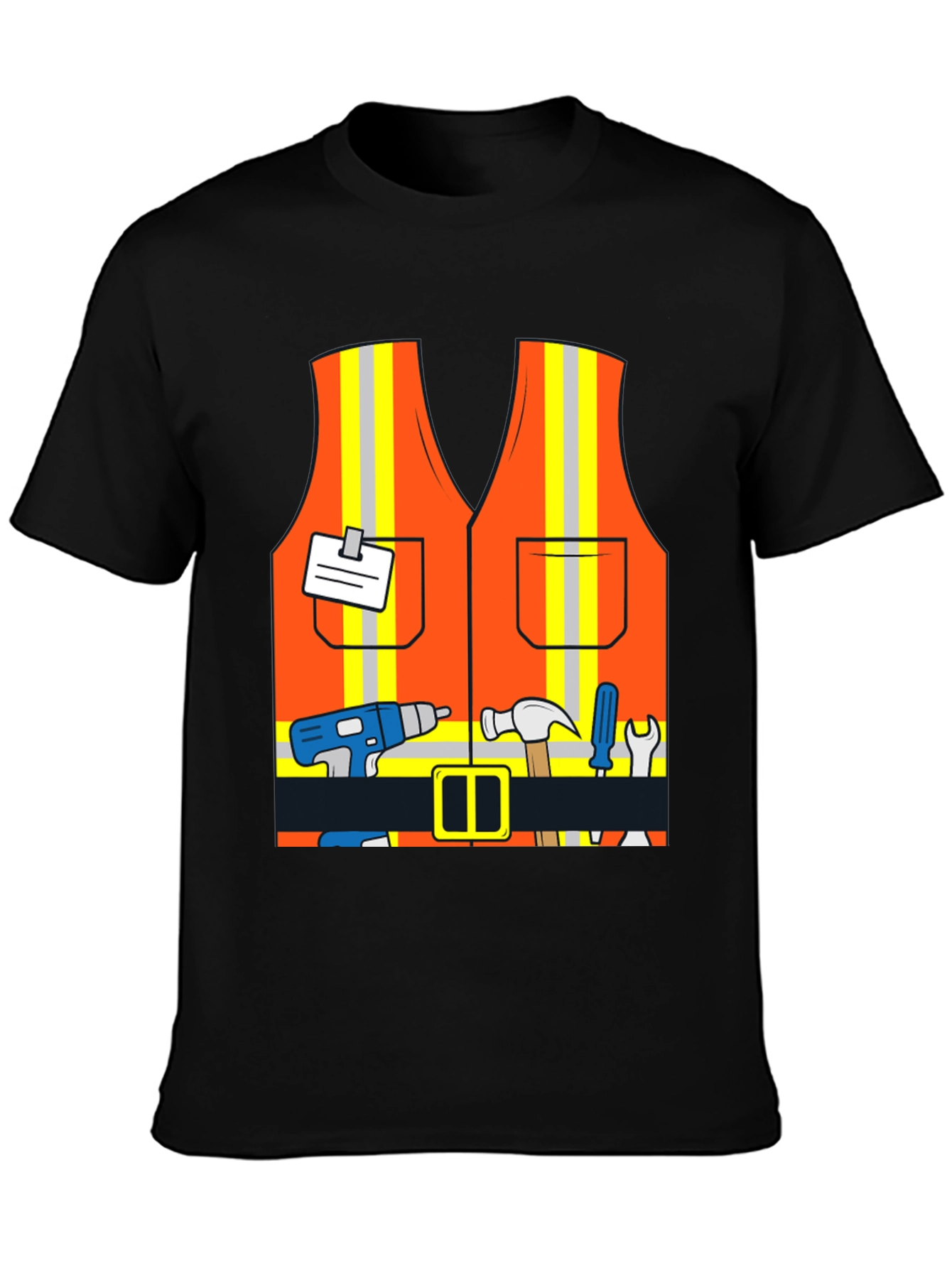 Black Construction Worker Costume T-Shirt view 3