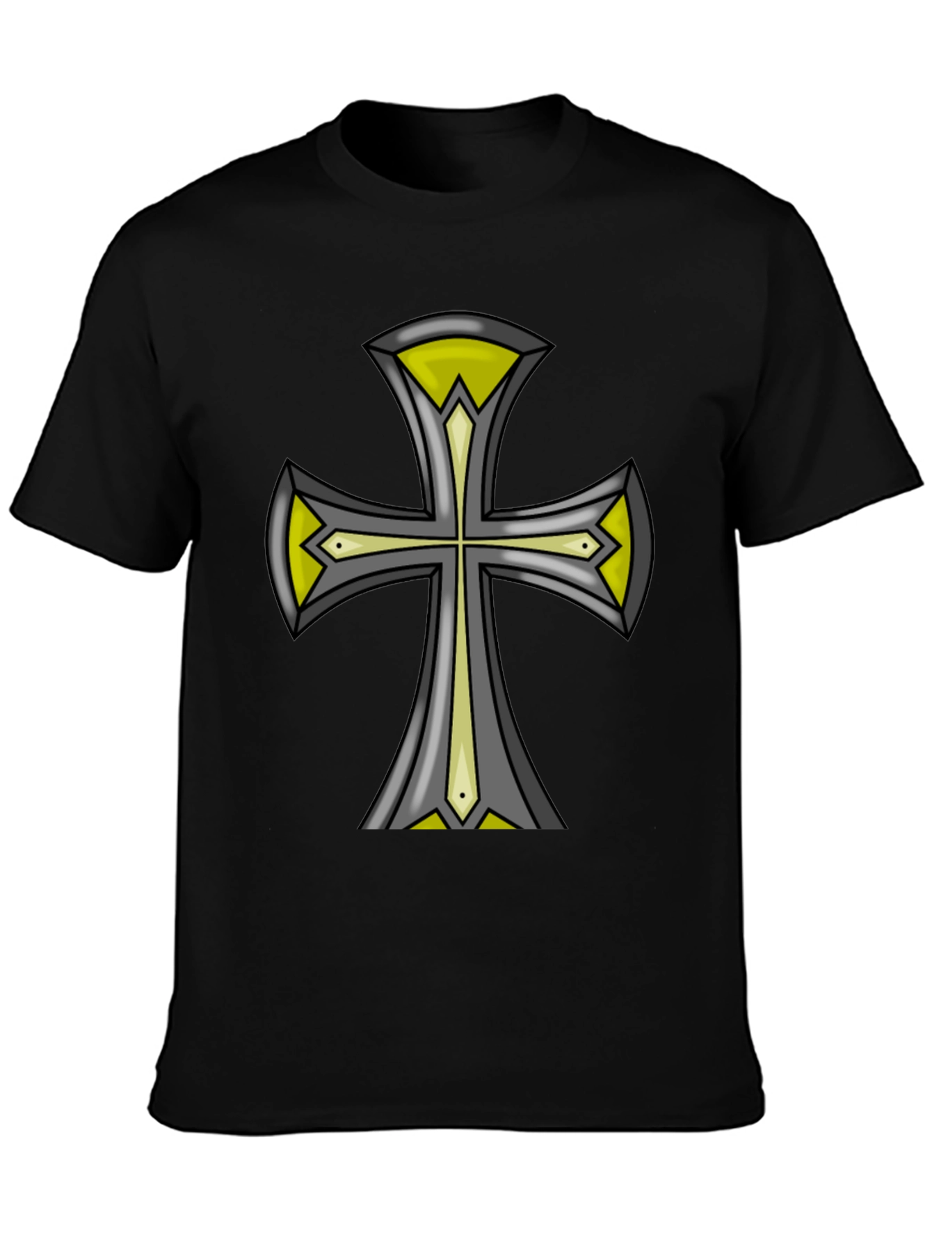 Black Cross Graphic Black Tee - Unique Design view 3