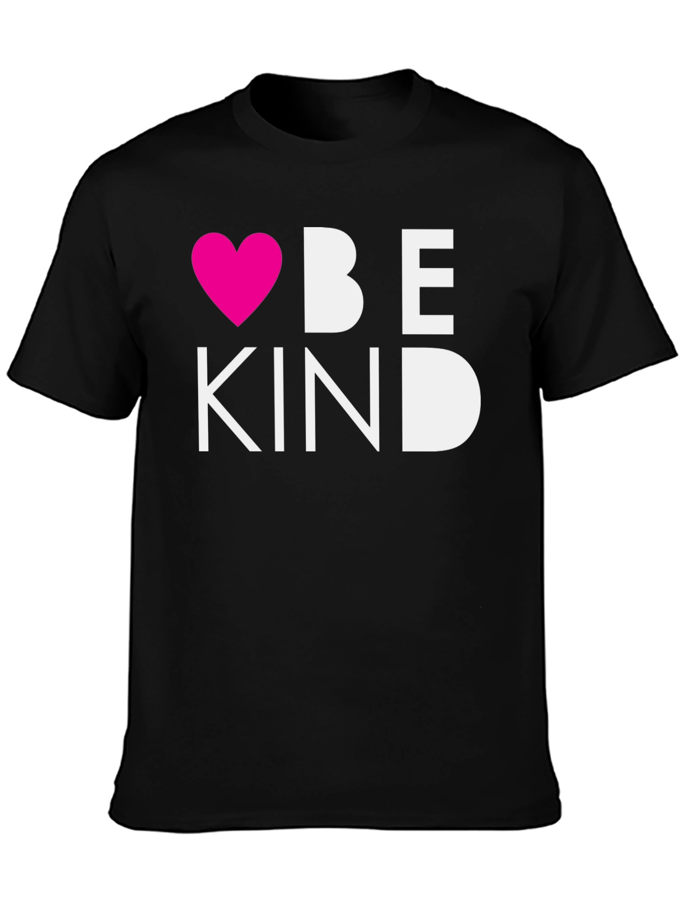 Black Be Kind Graphic Tee - Soft Black Cotton Kindness Shirt view 3