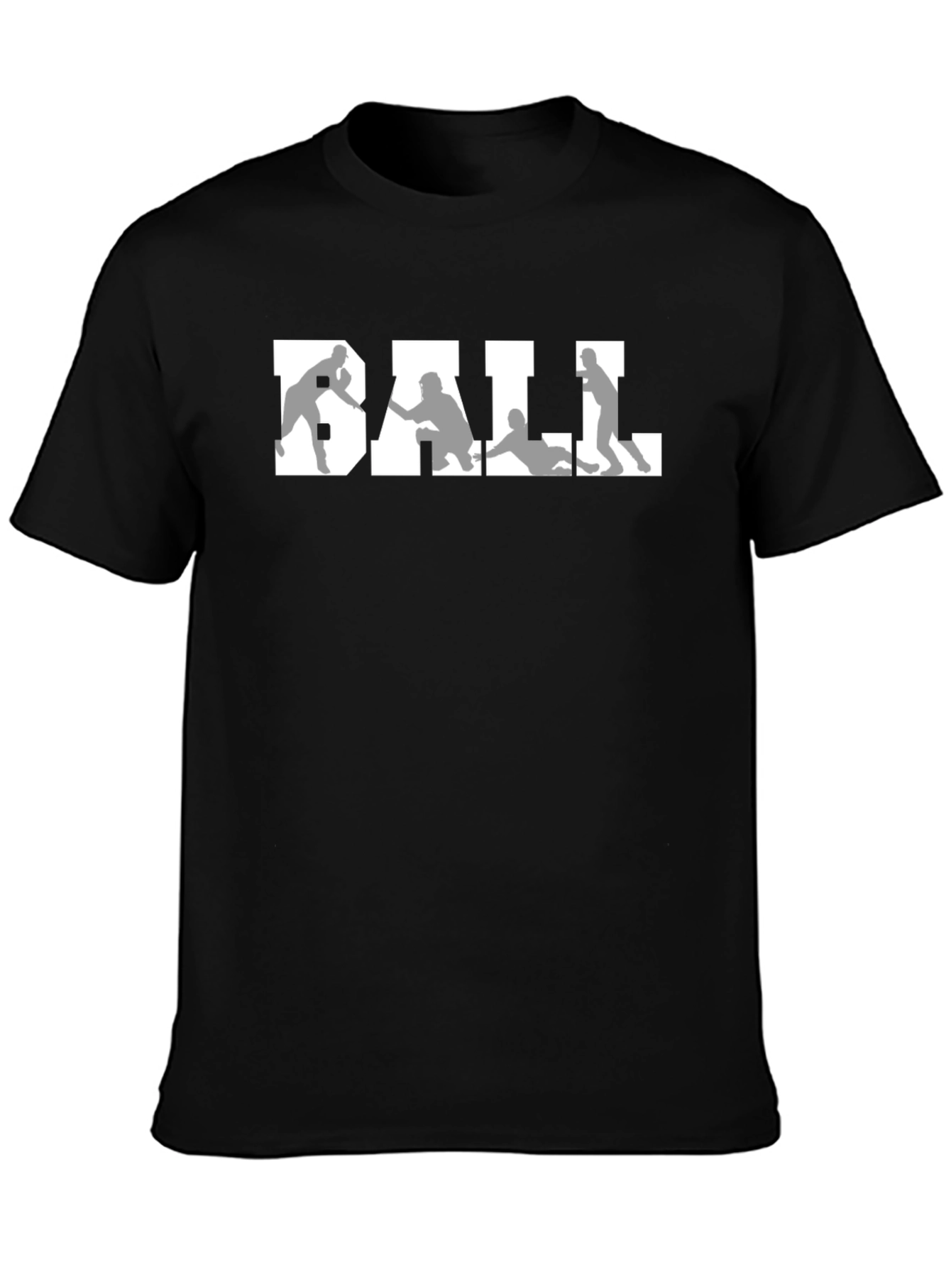 Black Baseball Graphic Tee - Black Crew Neck Shirt view 3