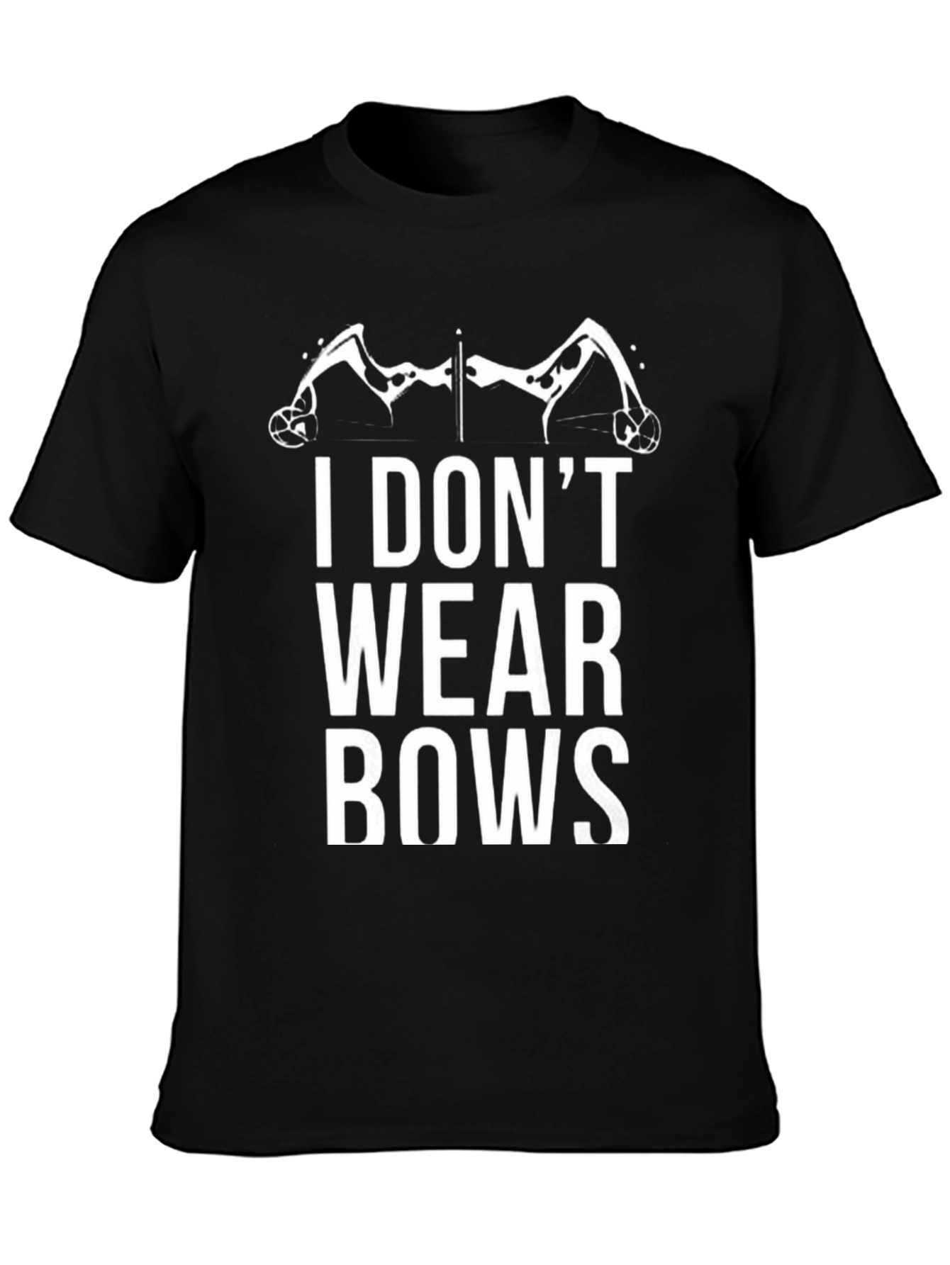 Black I Don't Wear Bows Archer T-Shirt view 3