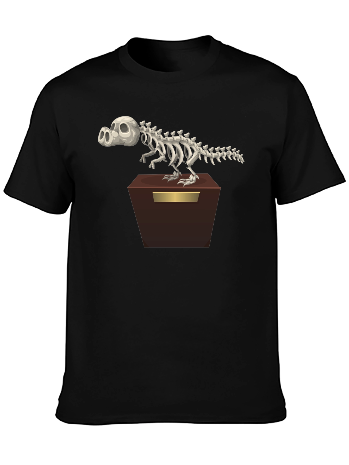 Black Dino Skeleton Graphic Tee - Black Cotton view 3
