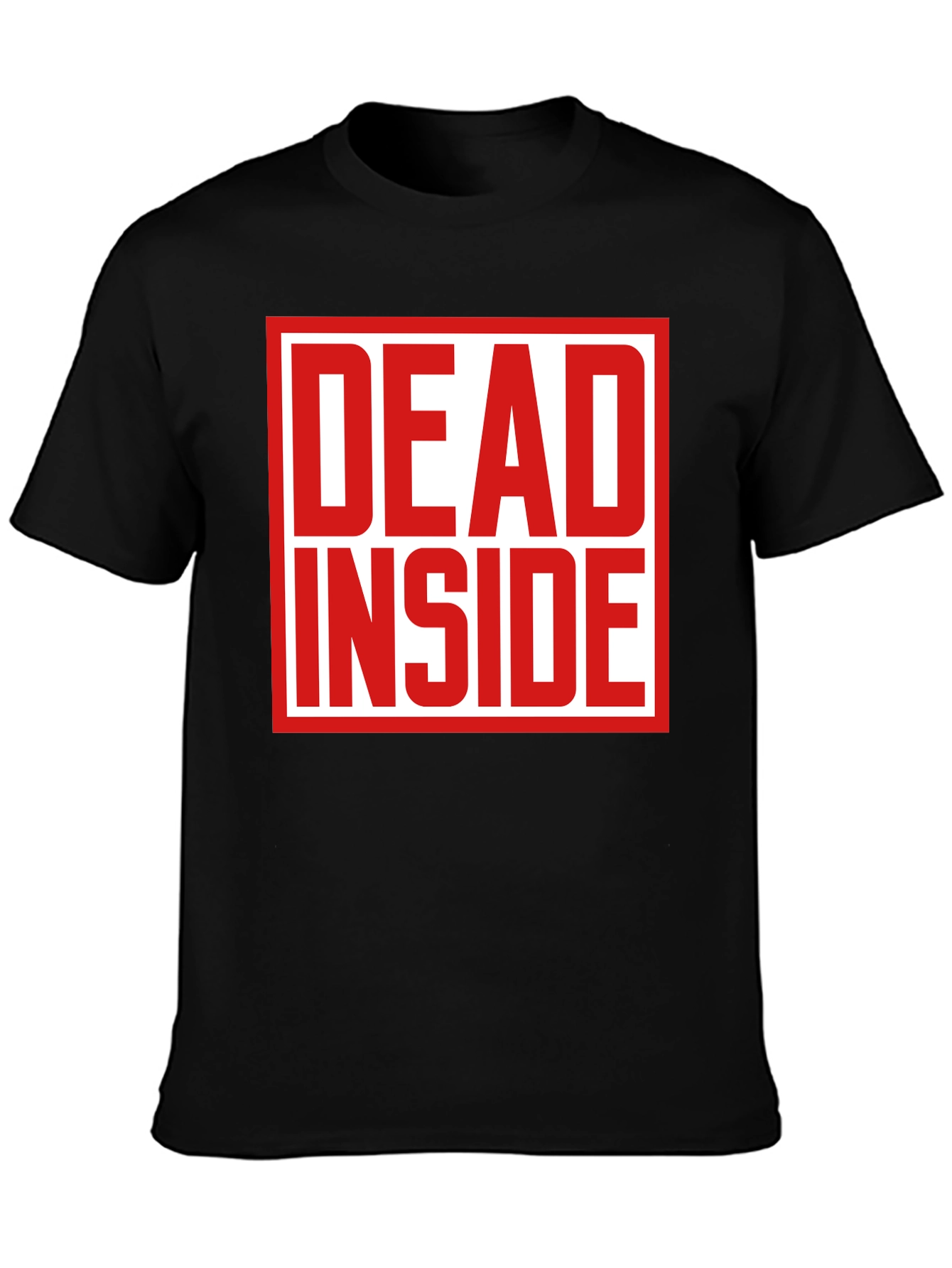 Black Dead Inside Graphic Tee - Black Short Sleeve Cotton T-Shirt view 3