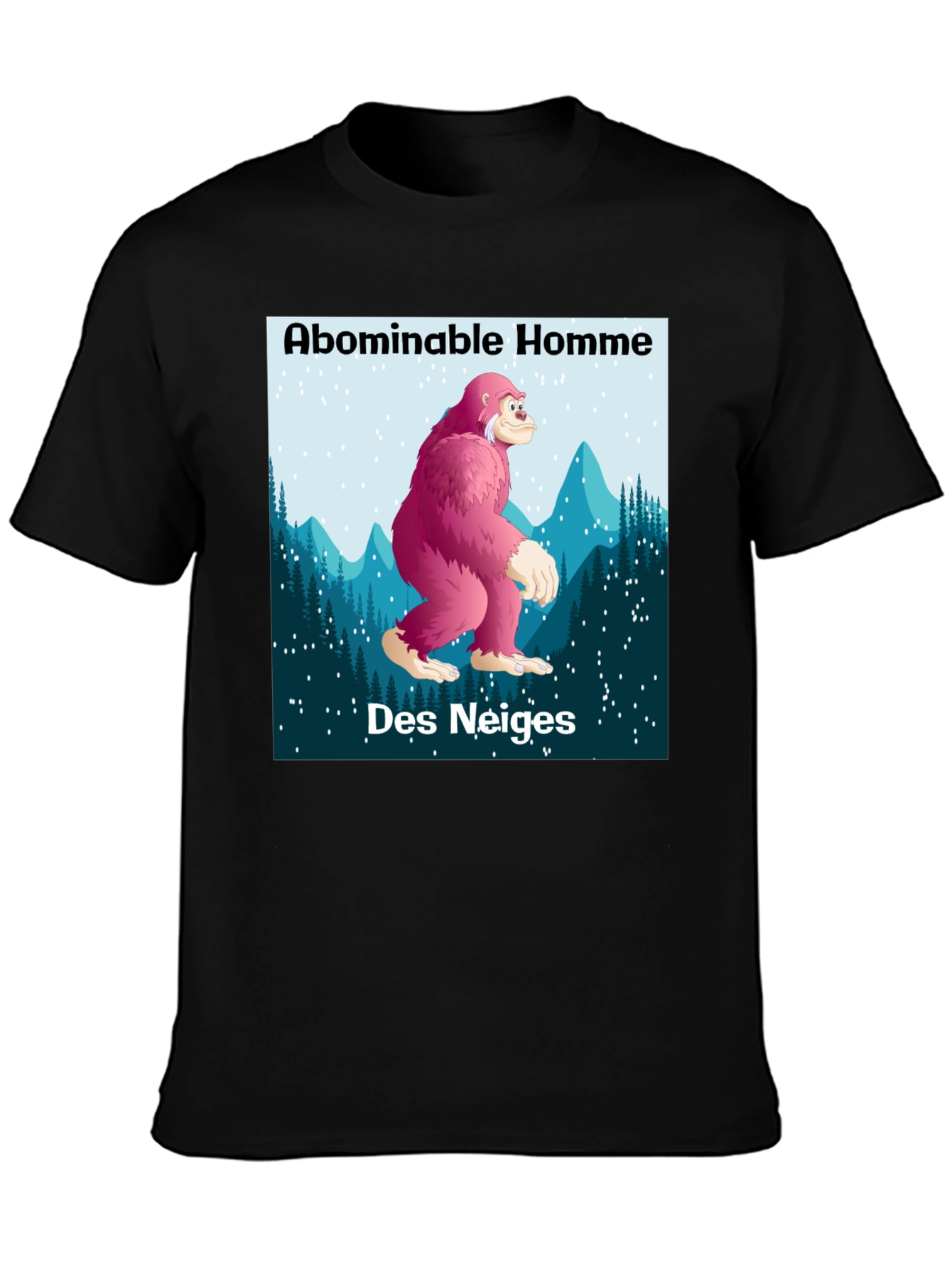 Black Abominable Homme Des Neiges Graphic T-Shirt view 3