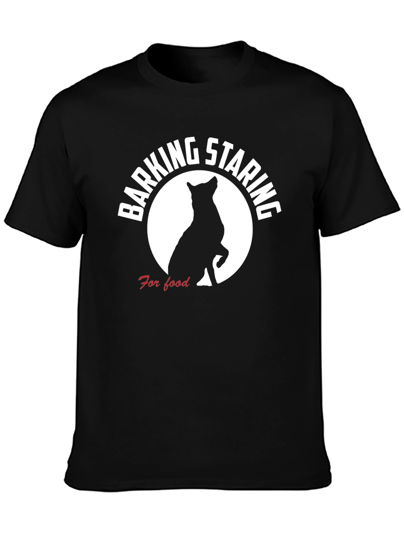 Black Barking Staring For Food Dog T-Shirt view 3