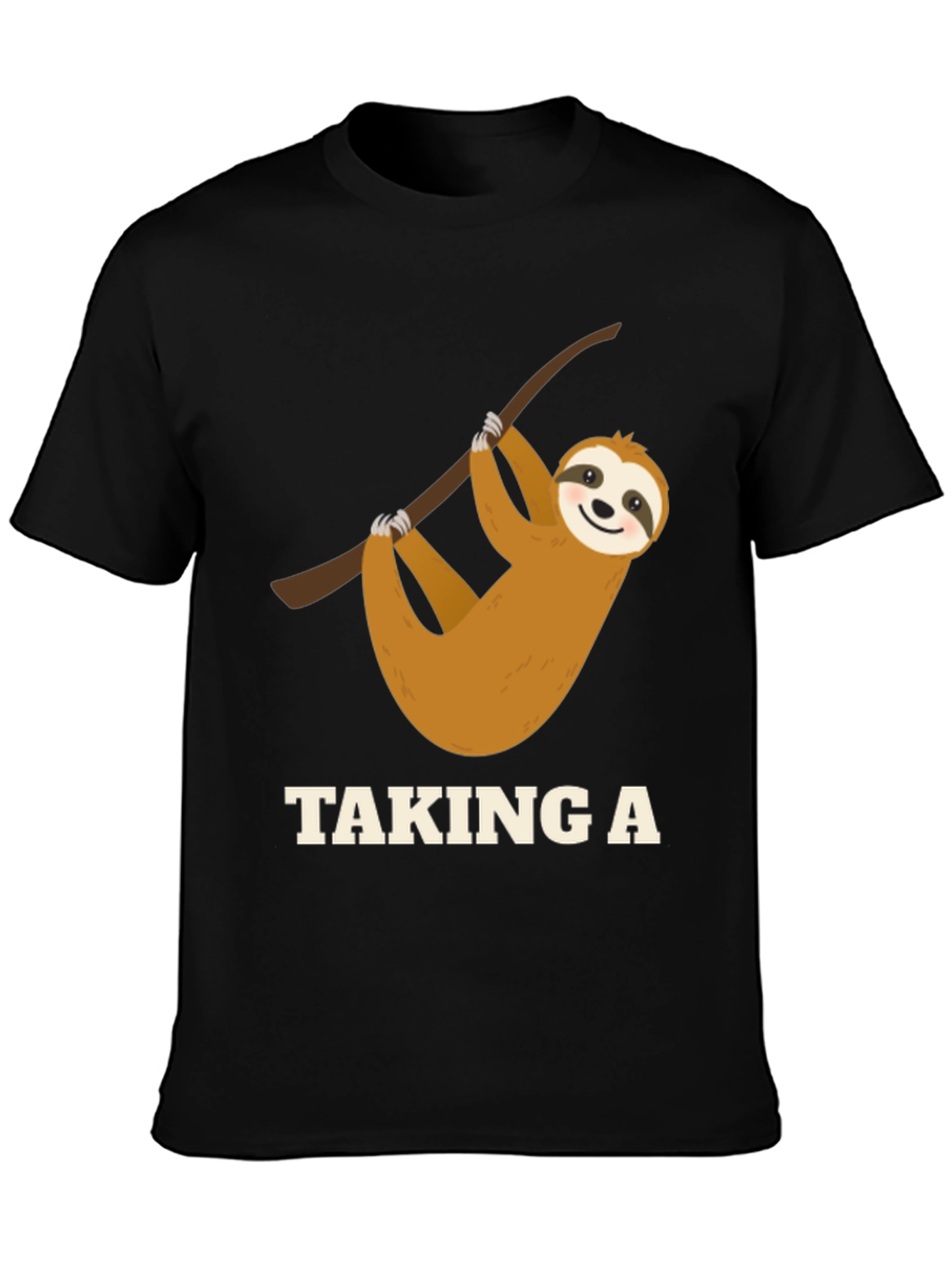Black Sloth Taking A Nap Black T-Shirt view 3