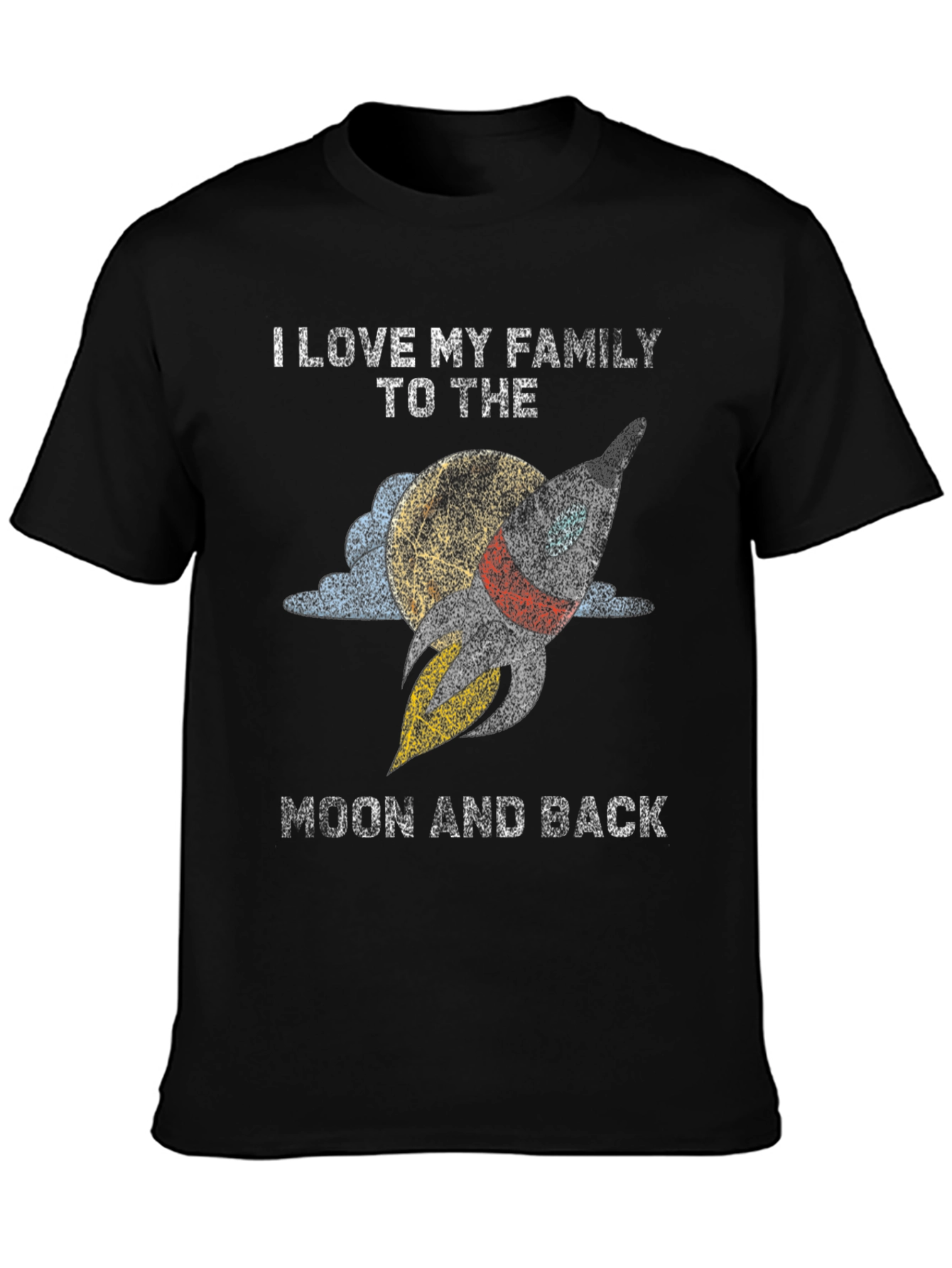 Black Family to the Moon and Back Graphic Tee view 3