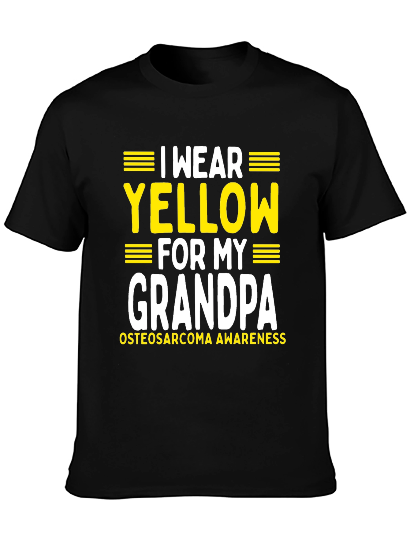 Black I Wear Yellow for My Grandpa T-Shirt view 3