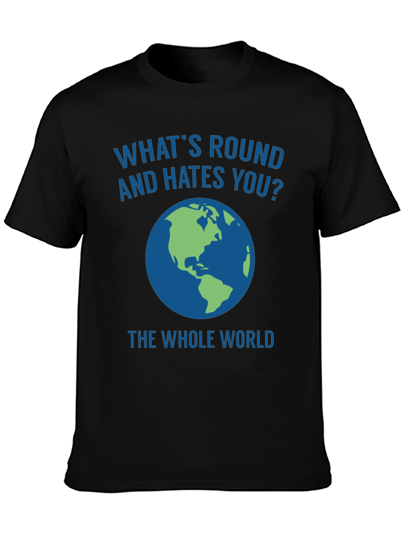 Black What's Round and Hates You? Graphic Tee view 3