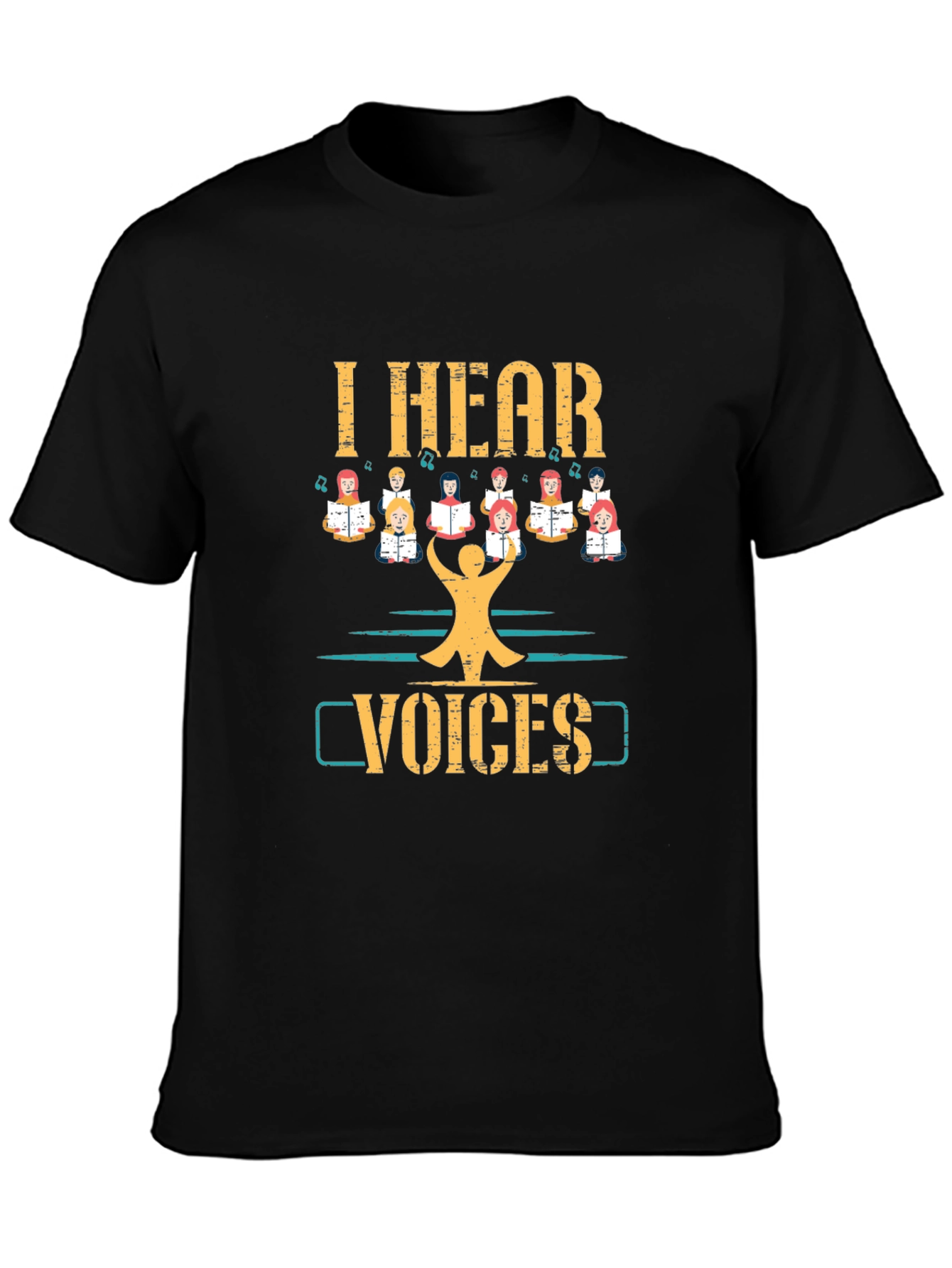 Black I Hear Voices T-Shirt Choir Singing Tee view 3