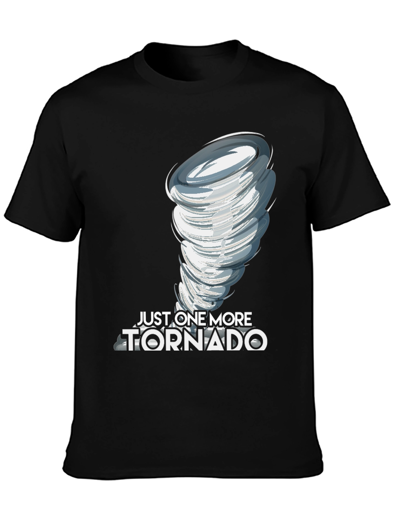 Black Just One More Tornado Black Graphic T-Shirt view 3