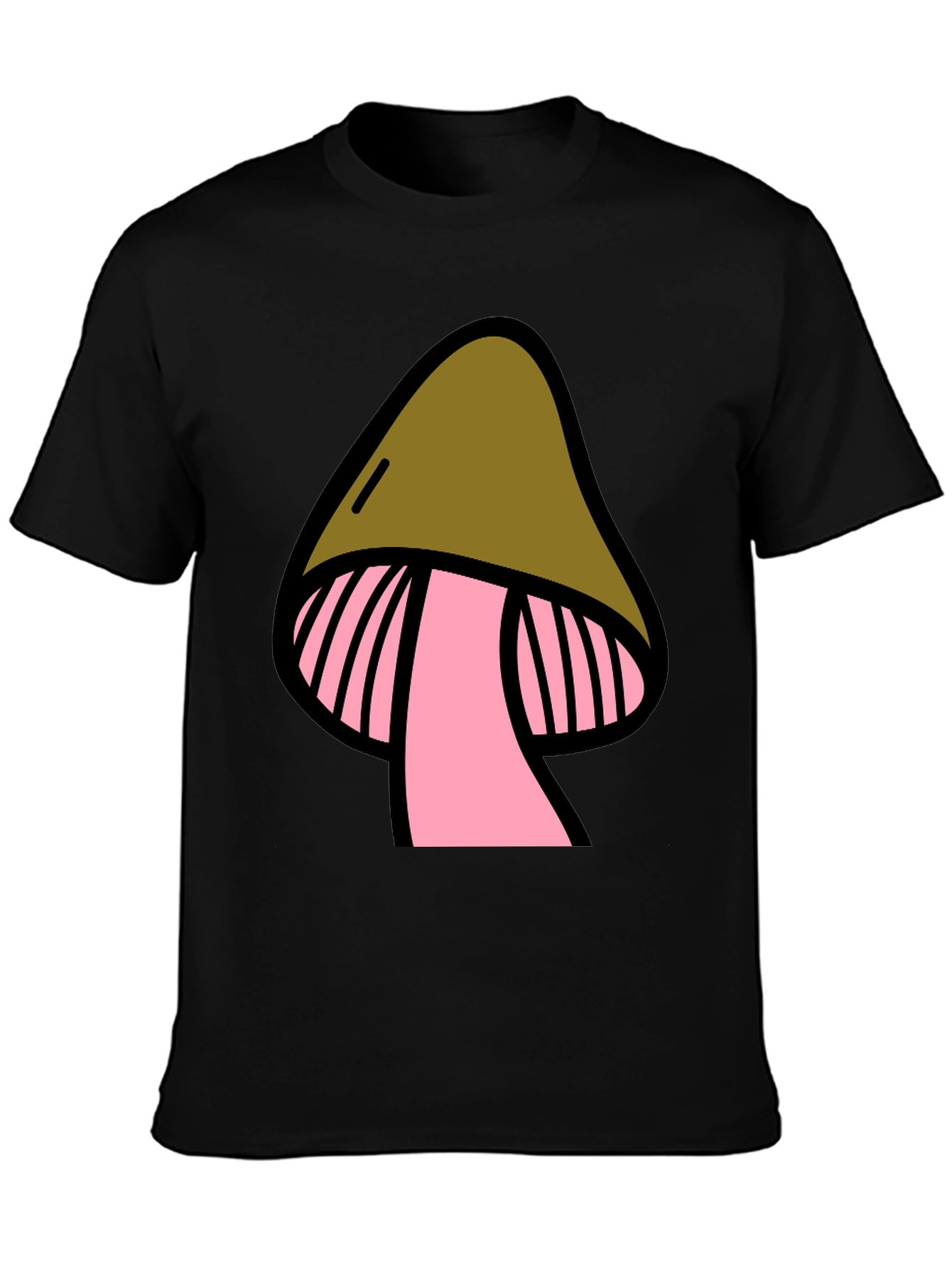 Black Mushroom Graphic Black T-Shirt view 3
