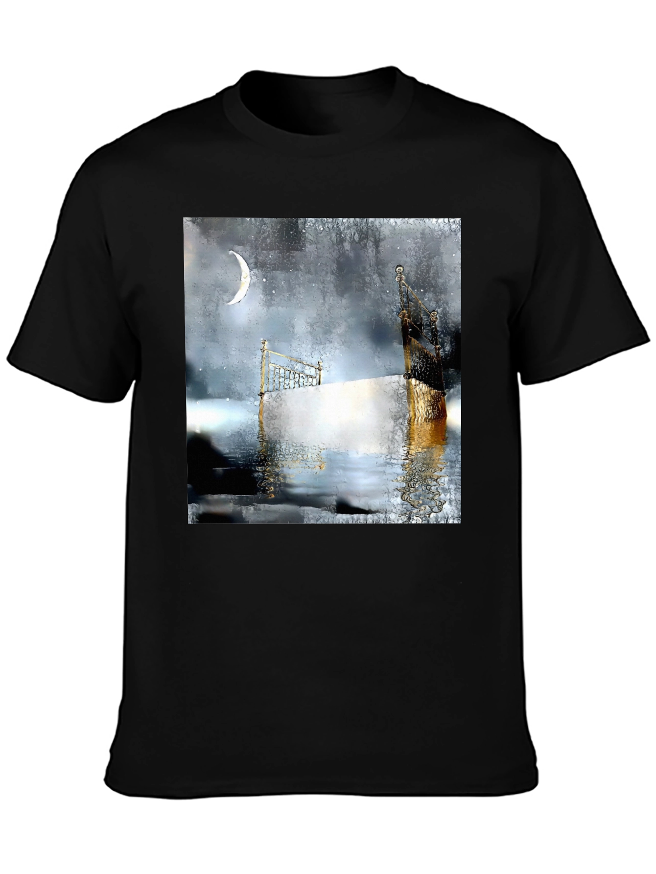 Black Surreal Dreamscape Black Tee view 3