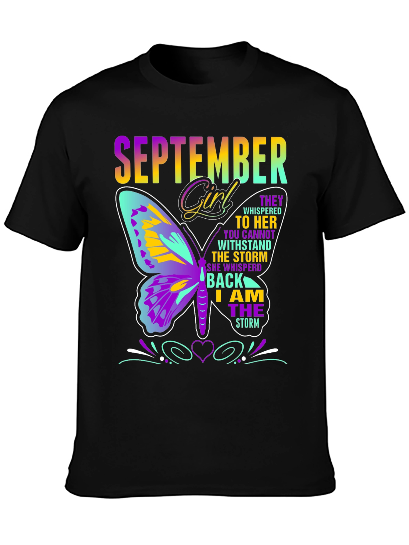 Black September Girl Butterfly T-Shirt view 3