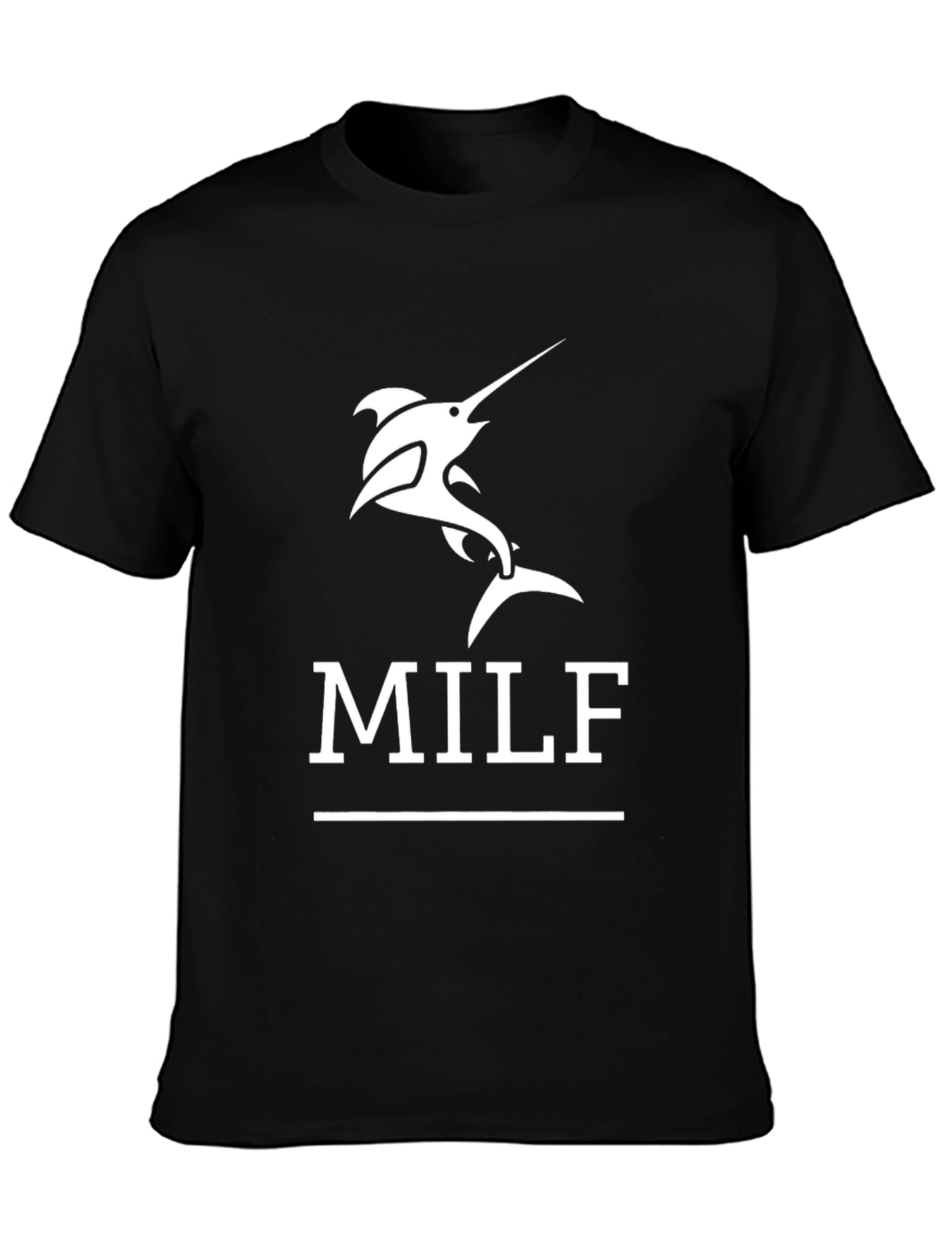 Black Marlin MILF T-Shirt - Funny Fishing Tee view 3