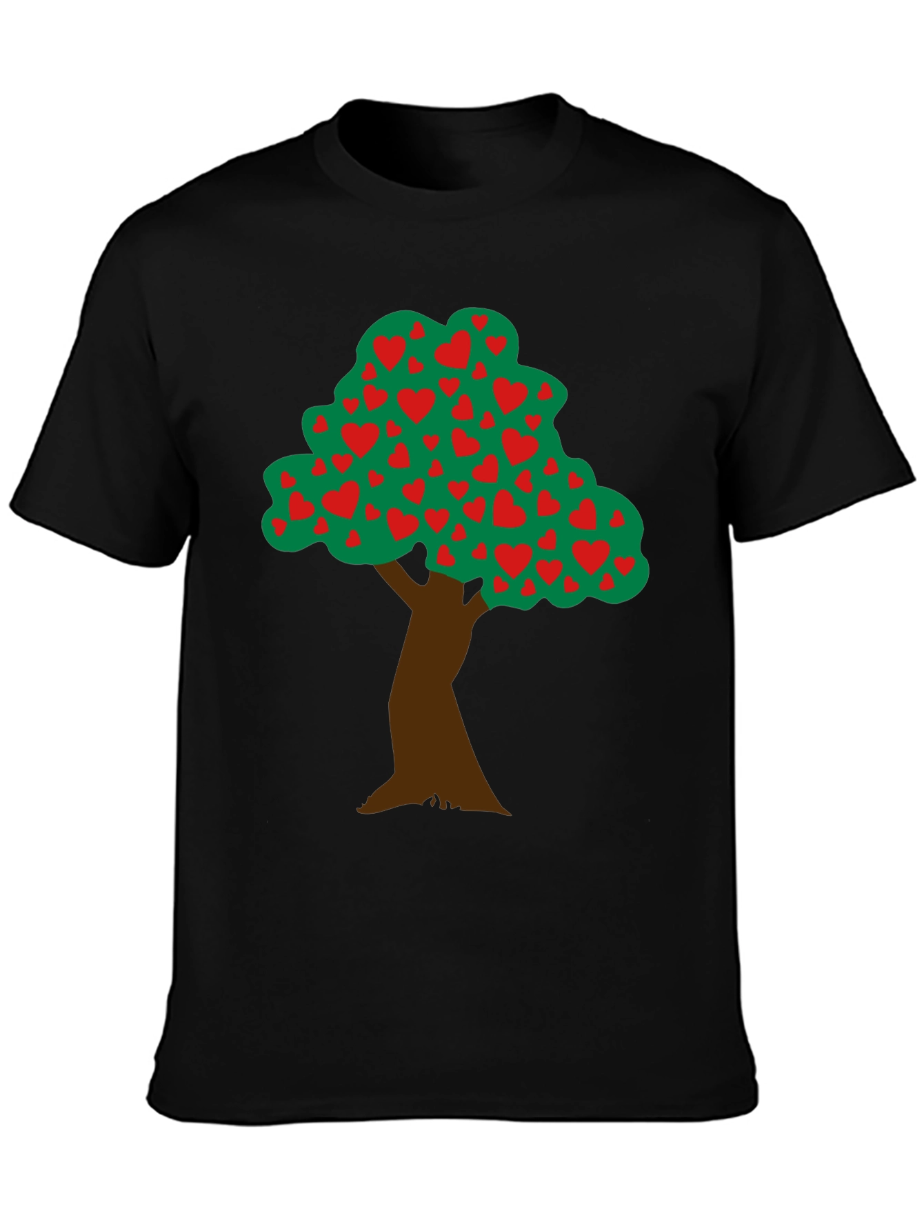 Black Heart Tree Graphic Tee - Black Cotton Blend view 3