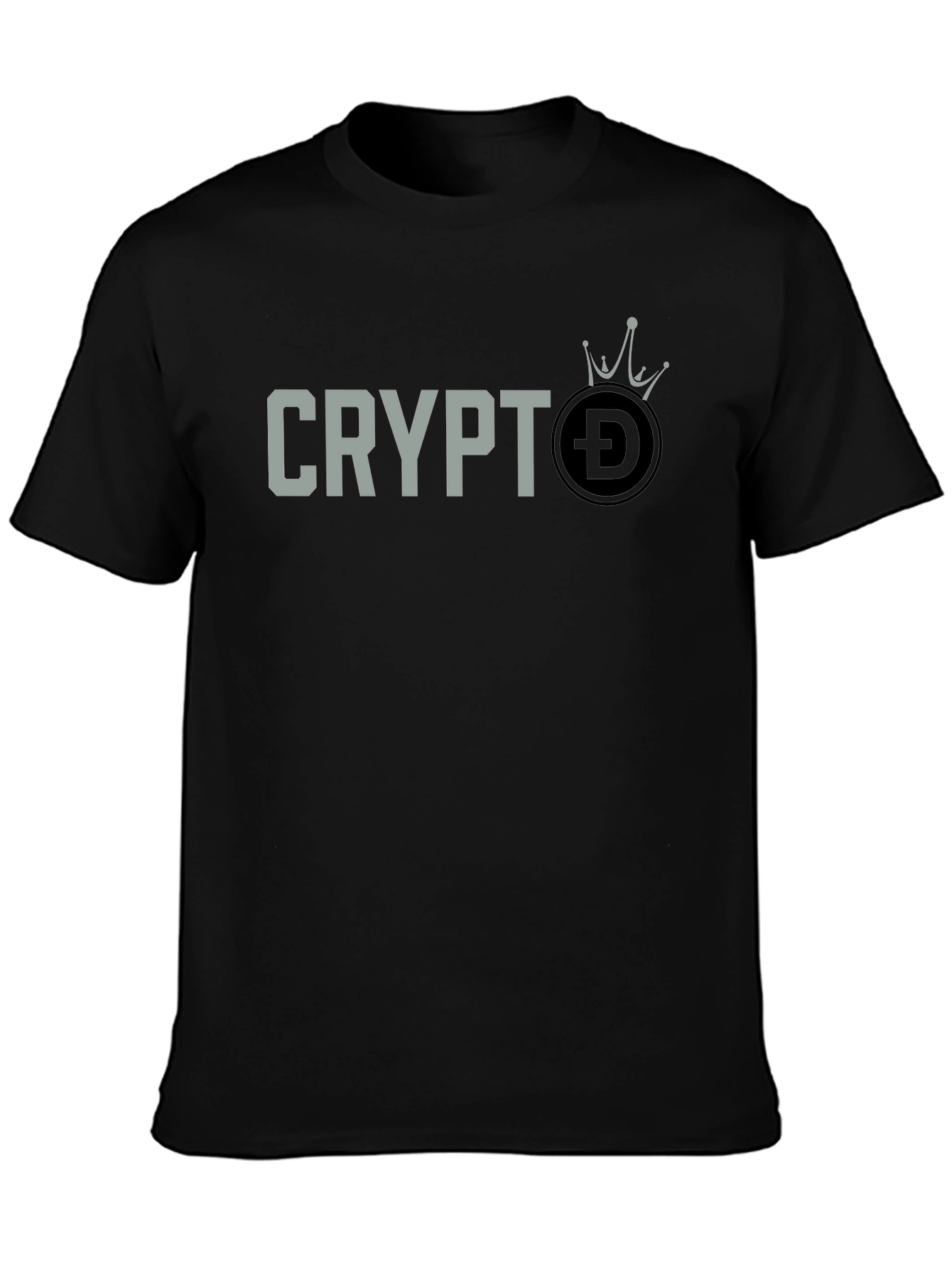 Black Crypto DOGE Crown T-Shirt - Black Graphic Tee view 3
