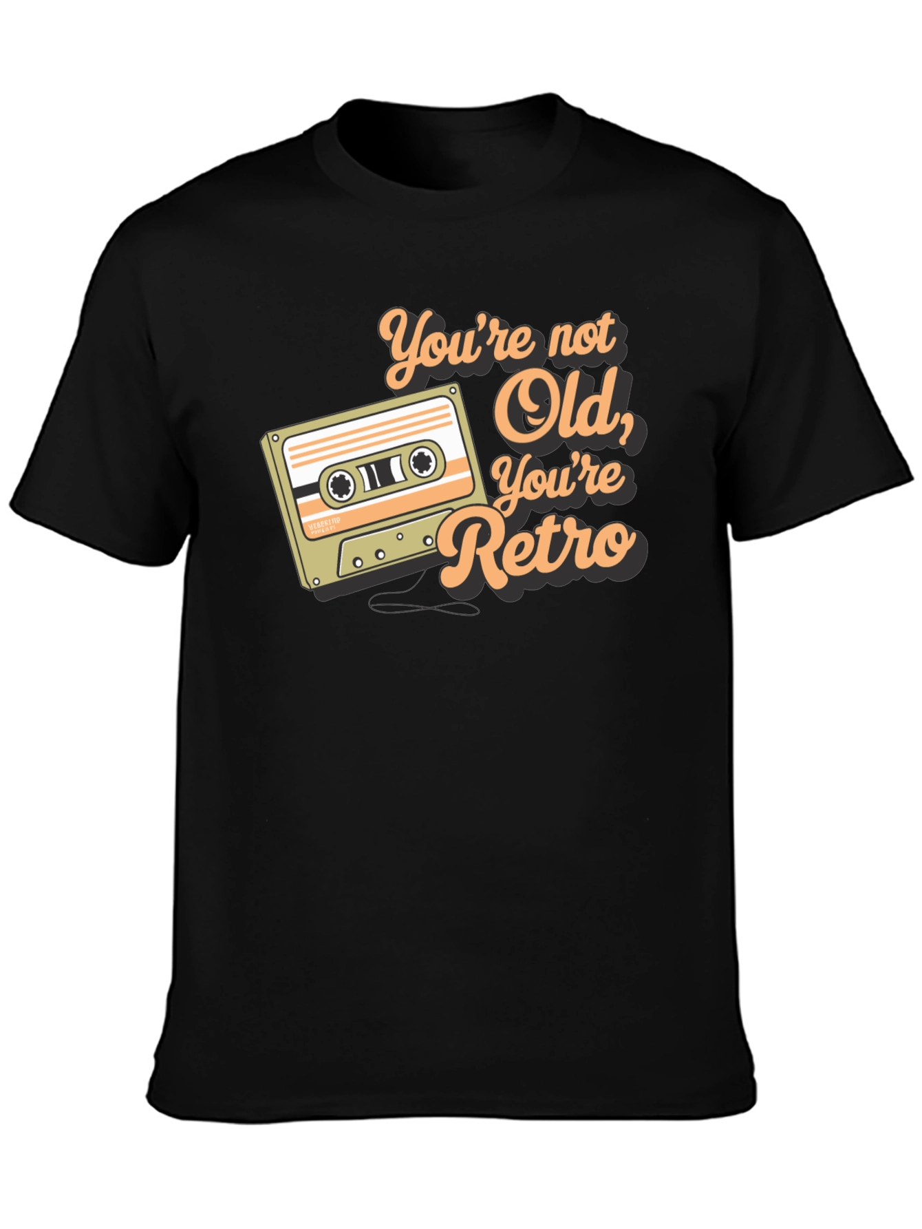 Black Retro Cassette Tape Graphic Tee - You're Not Old view 3