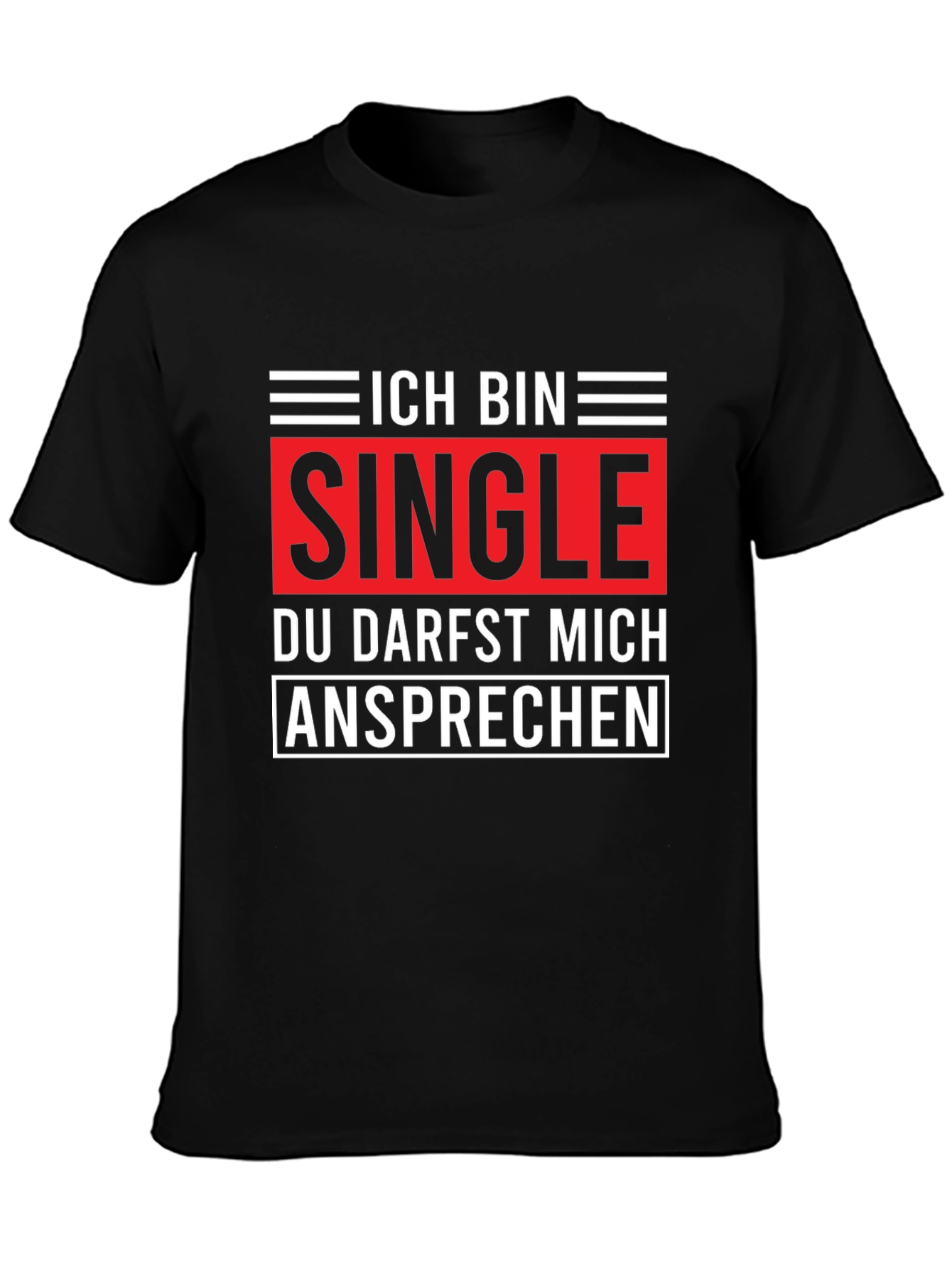 Black Ich Bin Single T-Shirt - Black view 3